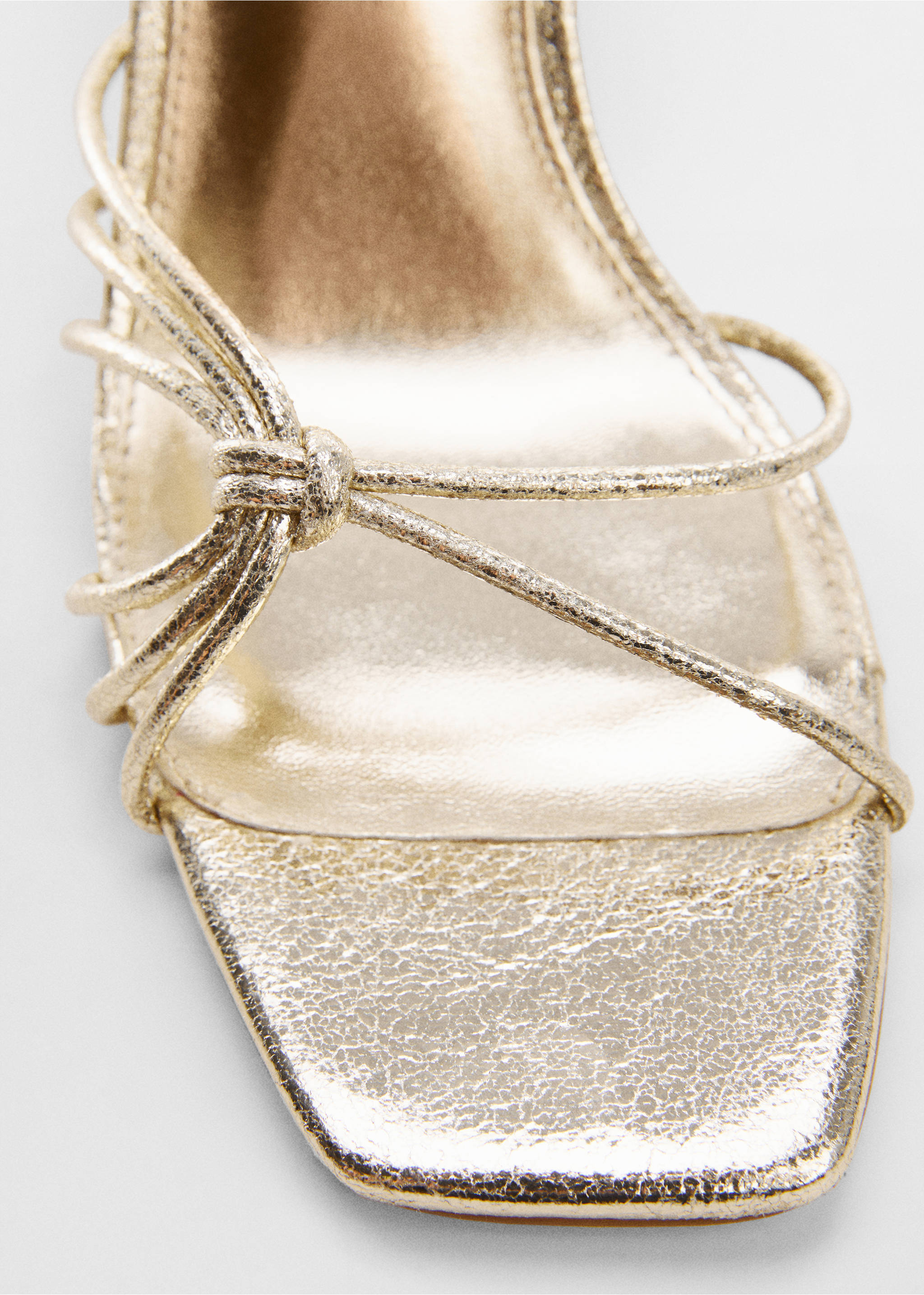 Metallic strappy heeled sandal - Details of the article 1, Gold. Ref: 67005148-00.