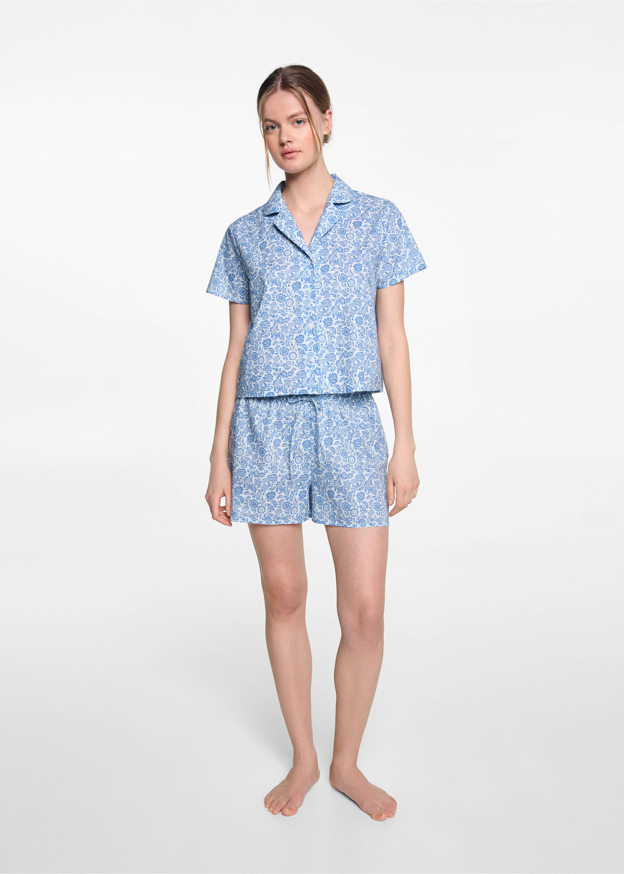 Printed short pyjamas - General plane, Blue. Ref: 67005153-00.