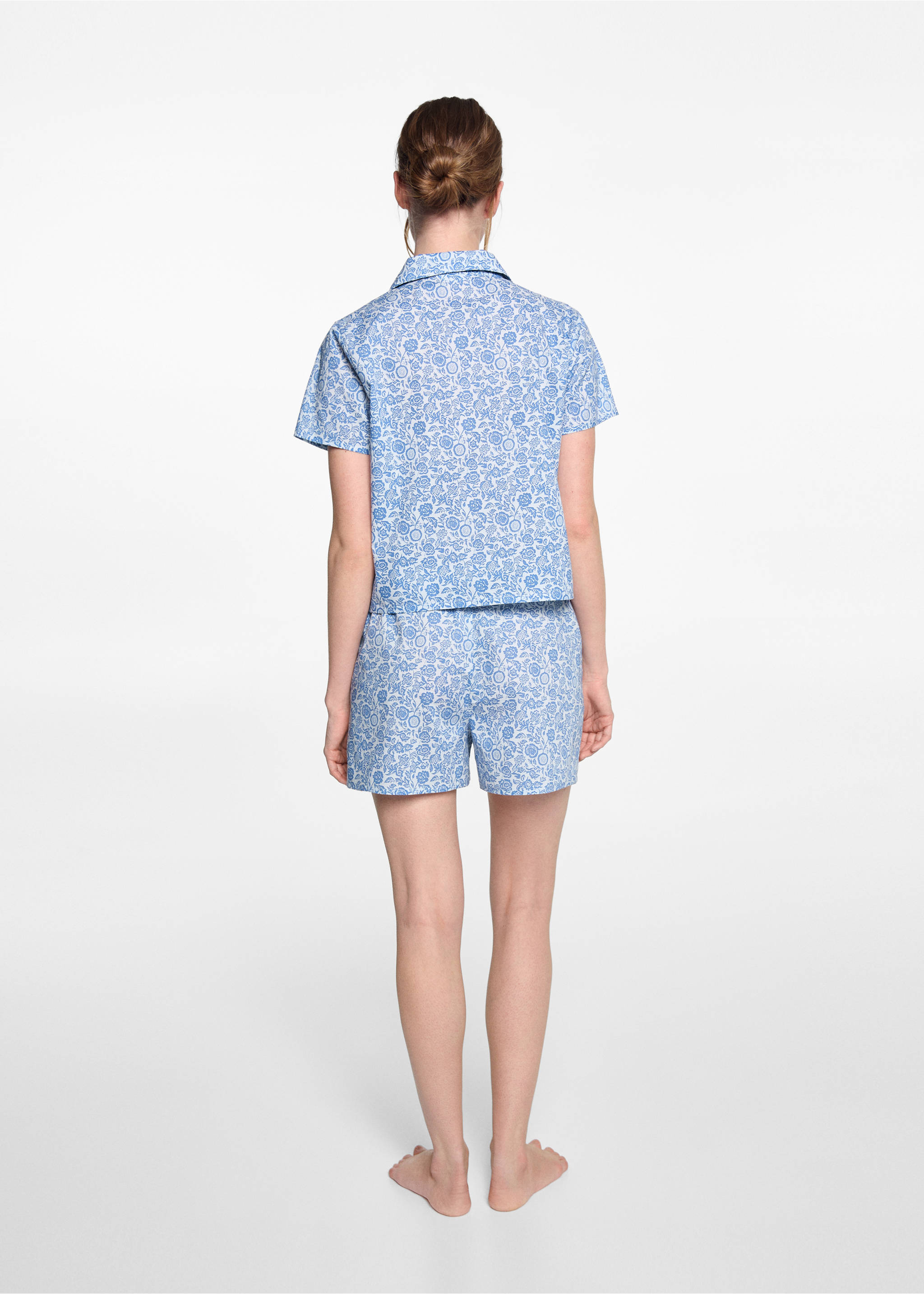 Printed short pyjamas - Reverse of the article, Blue. Ref: 67005153-00.