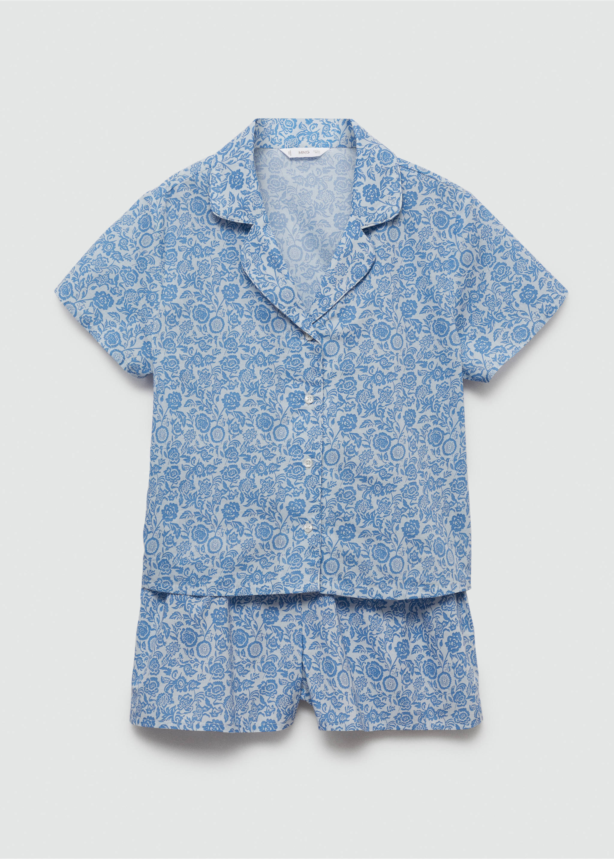 Printed short pyjamas - Article without model, Blue. Ref: 67005153-00.