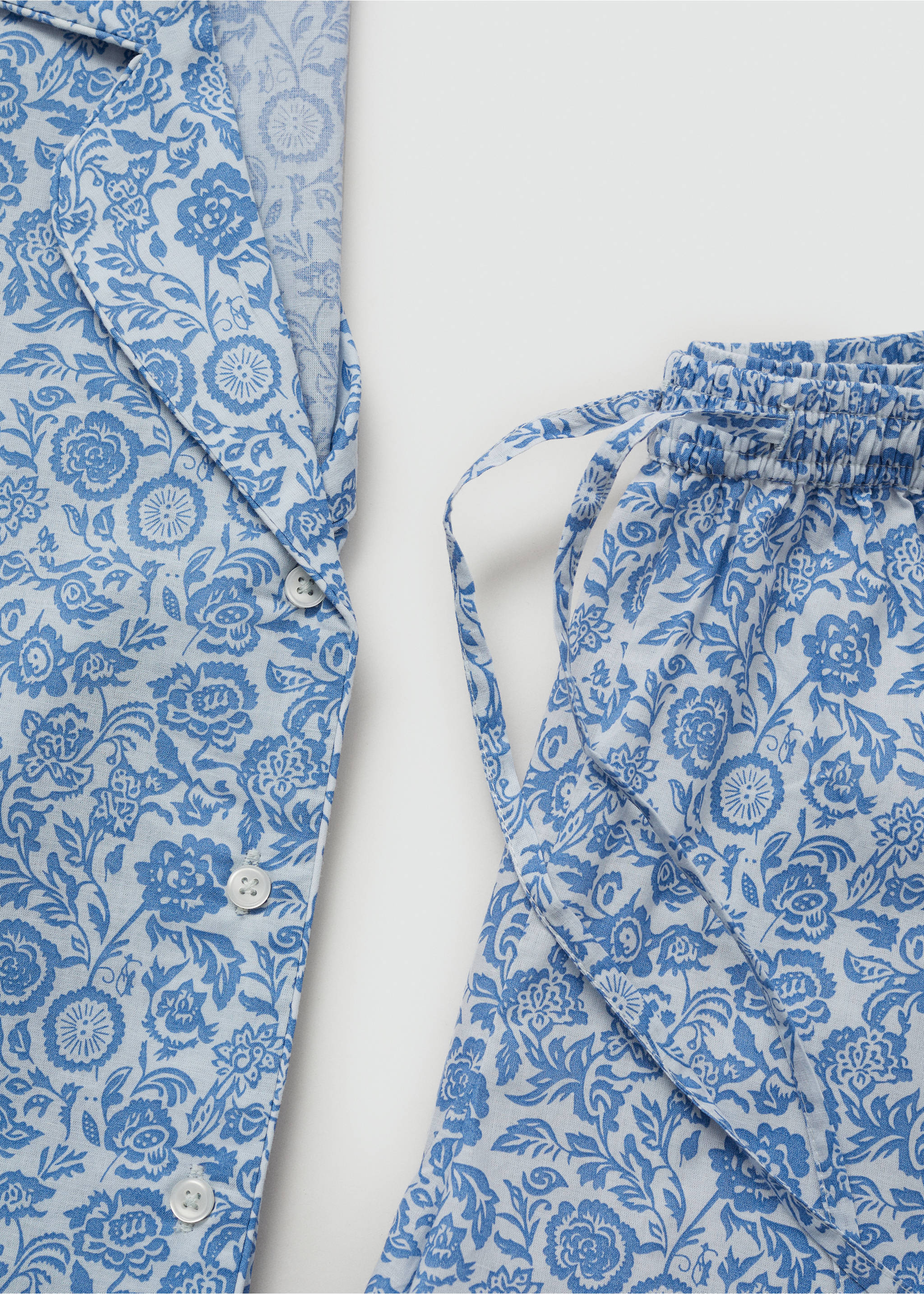 Printed short pyjamas - Details of the article 8, Blue. Ref: 67005153-00.