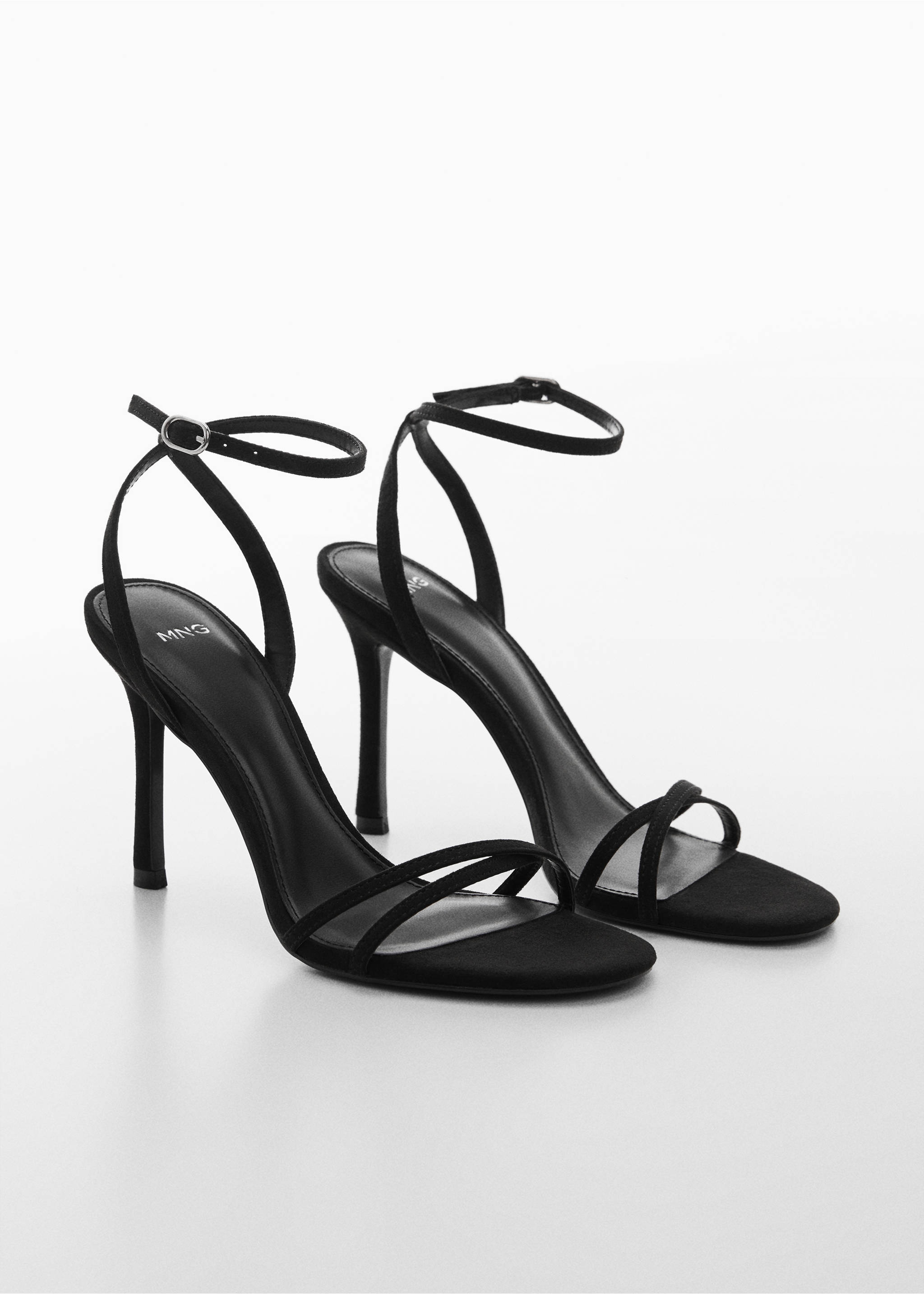 Strappy heeled sandals - Medium plane, Black. Ref: 67005735-00.
