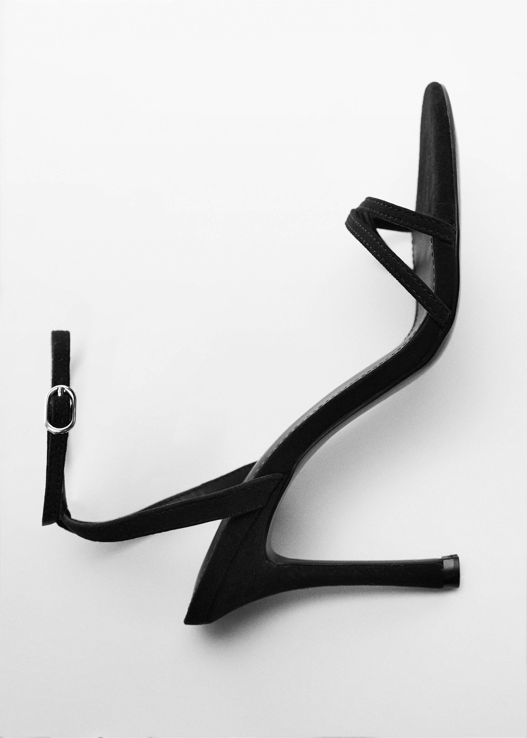 Strappy heeled sandals - Details of the article 5, Black. Ref: 67005735-00.