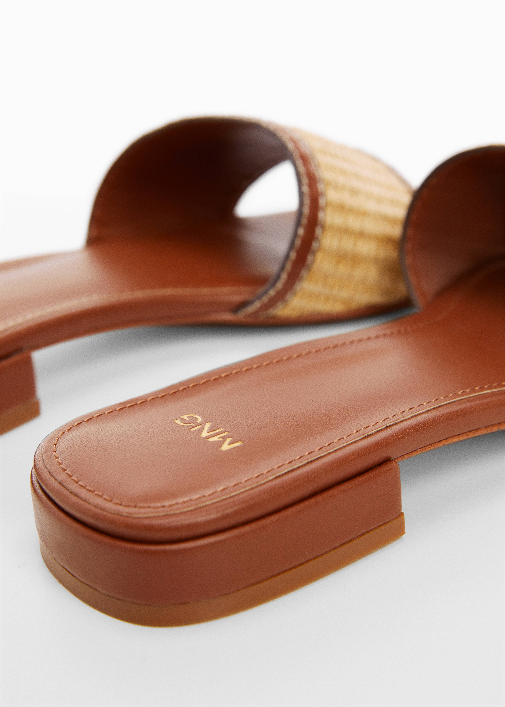Raffia strap sandal - Details of the article 1, Leather. Ref: 67005737-00.