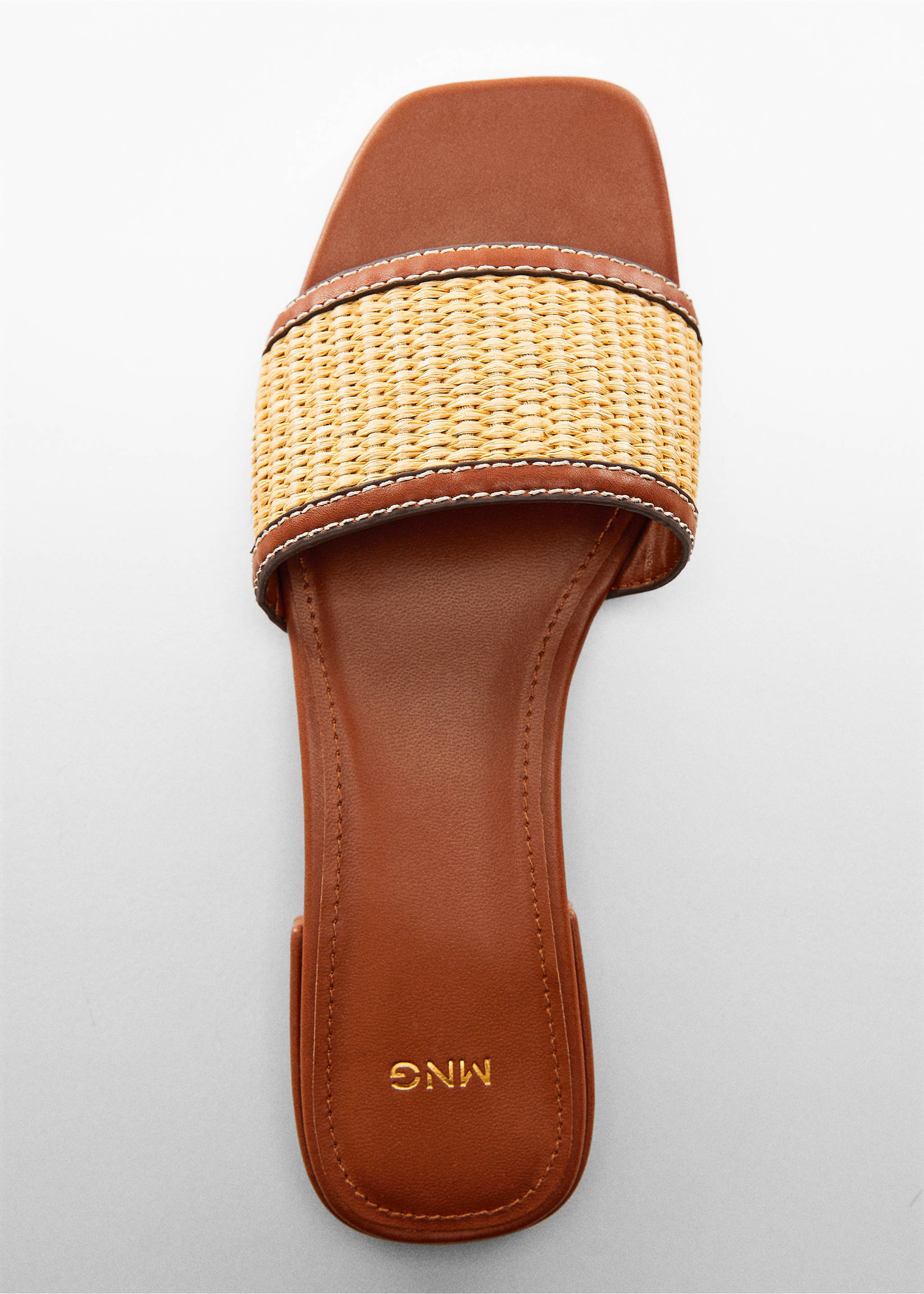 Raffia strap sandal - Details of the article 5, Leather. Ref: 67005737-00.