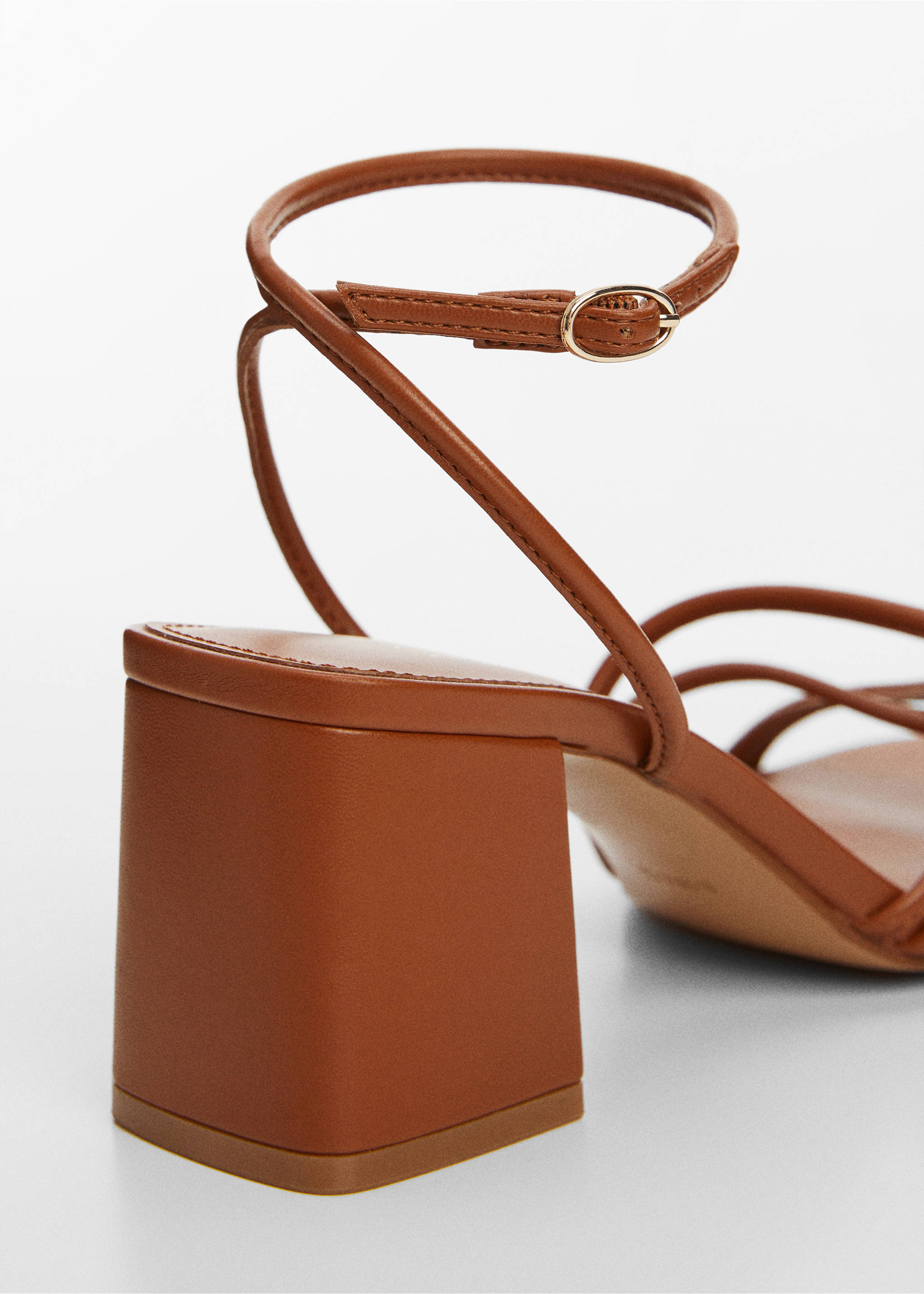 Strappy heeled sandals - Details of the article 1, Leather. Ref: 67005740-00.