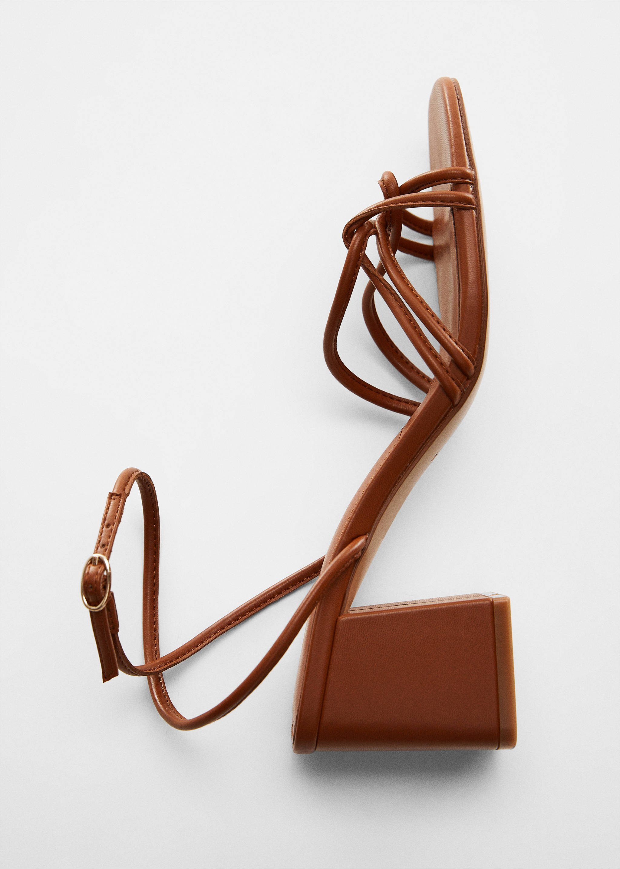 Strappy heeled sandals - Details of the article 5, Leather. Ref: 67005740-00.