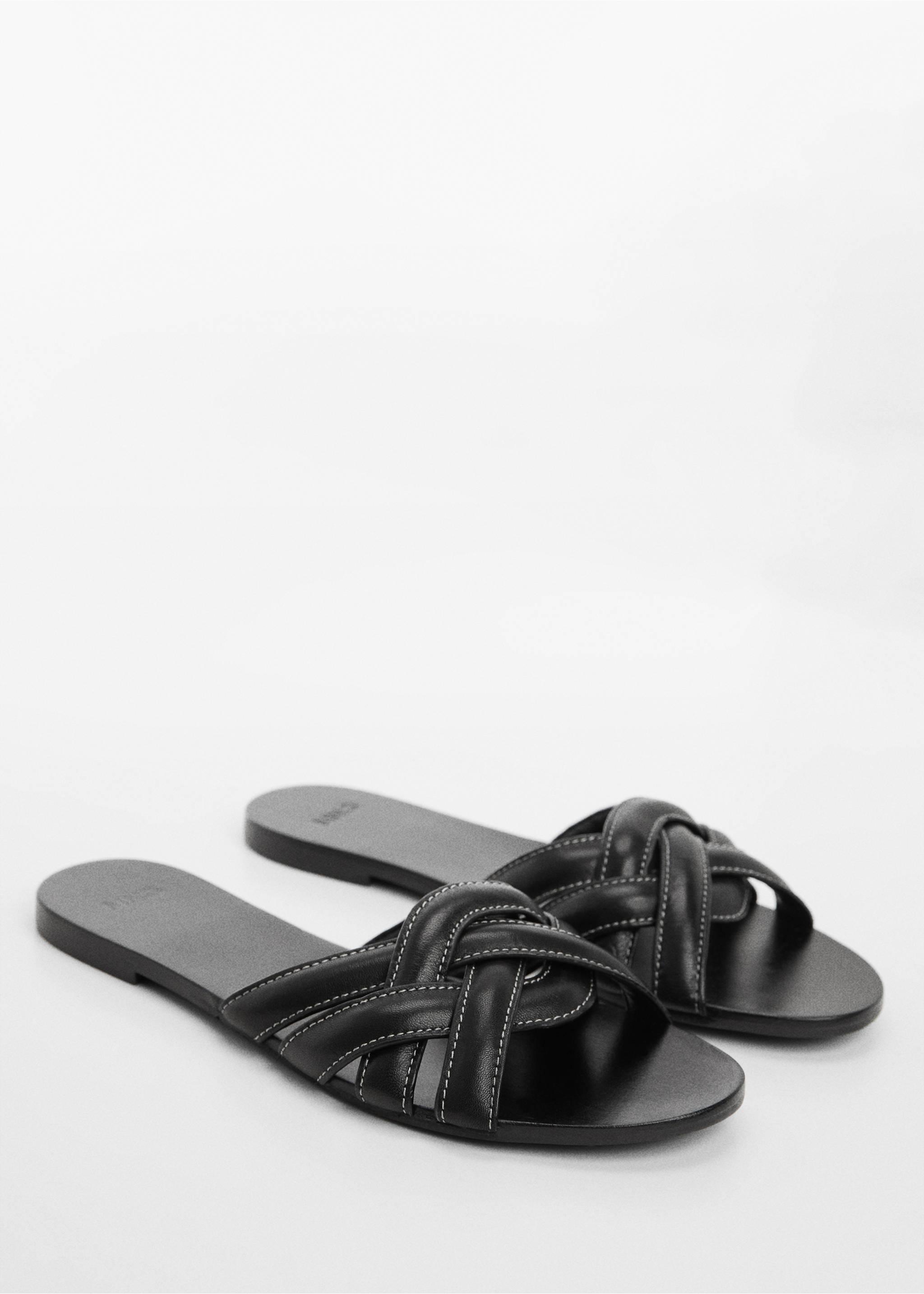 Leather straps sandals - Medium plane, Black. Ref: 67005750-00.