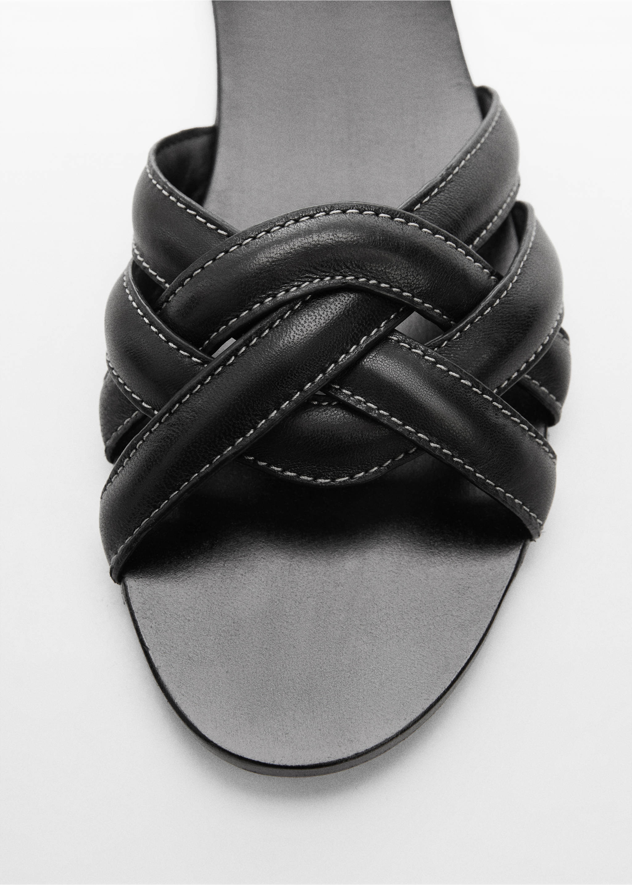 Leather straps sandals - Details of the article 2, Black. Ref: 67005750-00.