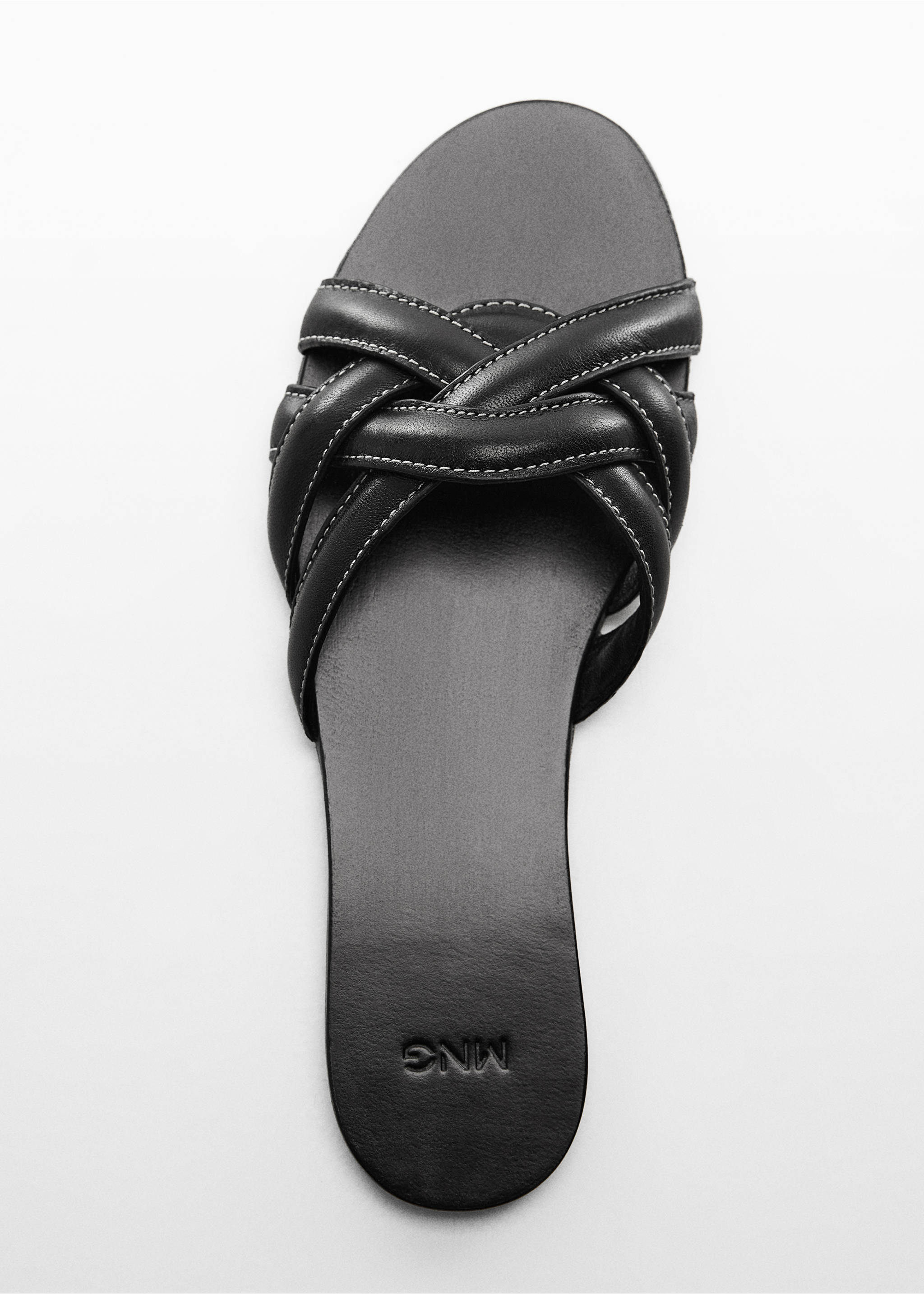 Leather straps sandals - Details of the article 5, Black. Ref: 67005750-00.