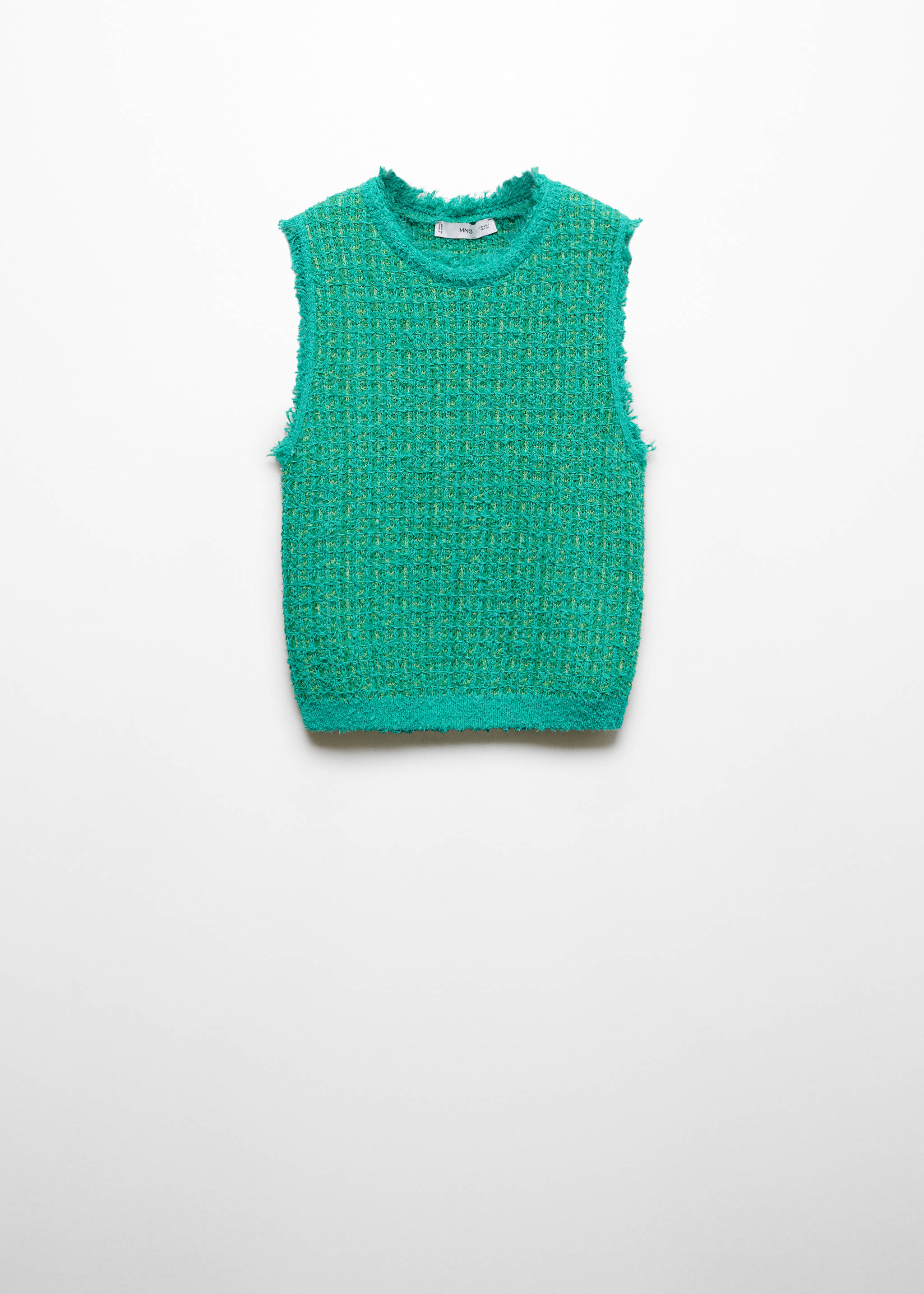 Tweed top with frayed detail - Article without model