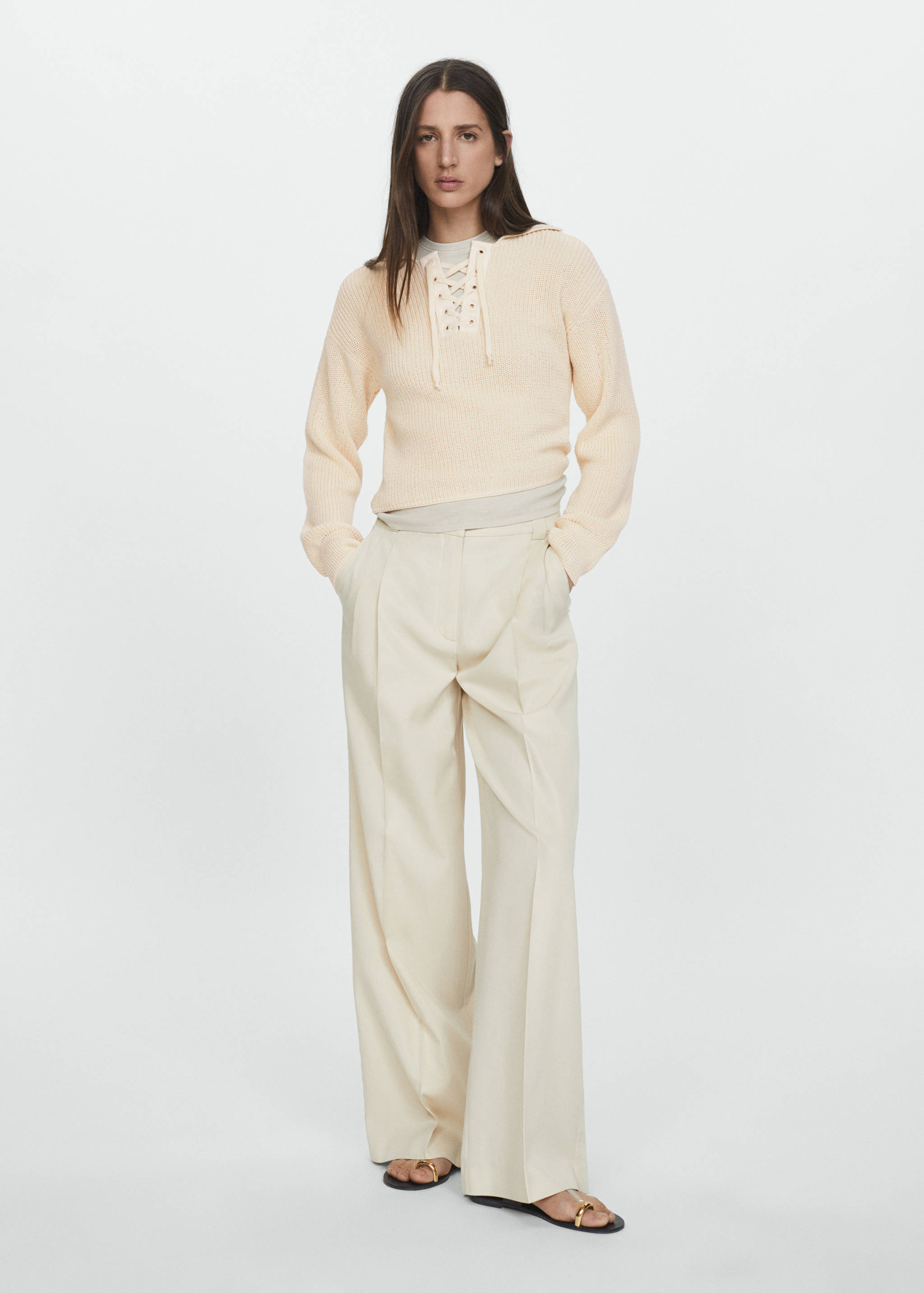 V-Pullover mit Kordel - Detail des Artikels 2