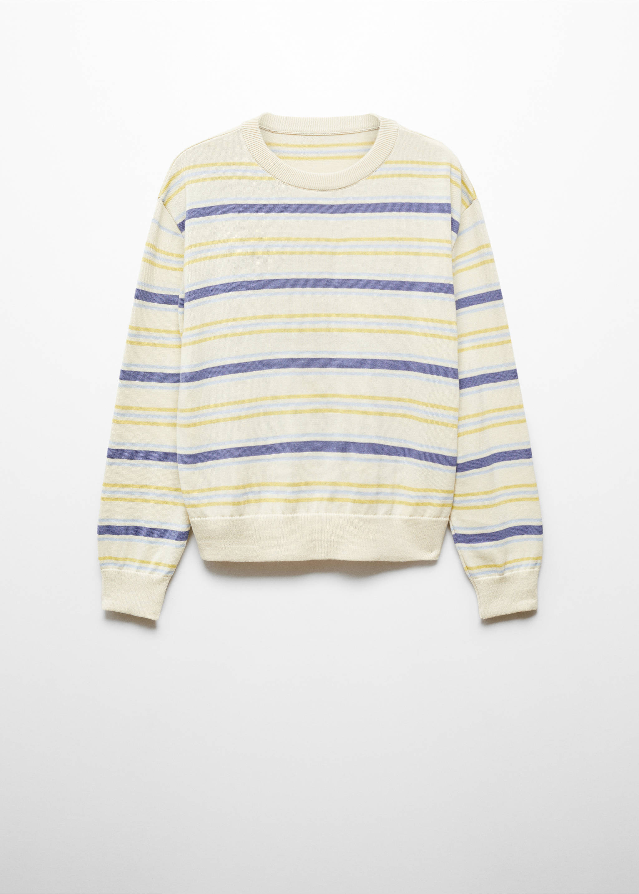 Round-neck striped sweater - Article without model, Ecru. Ref: 67005759-00.