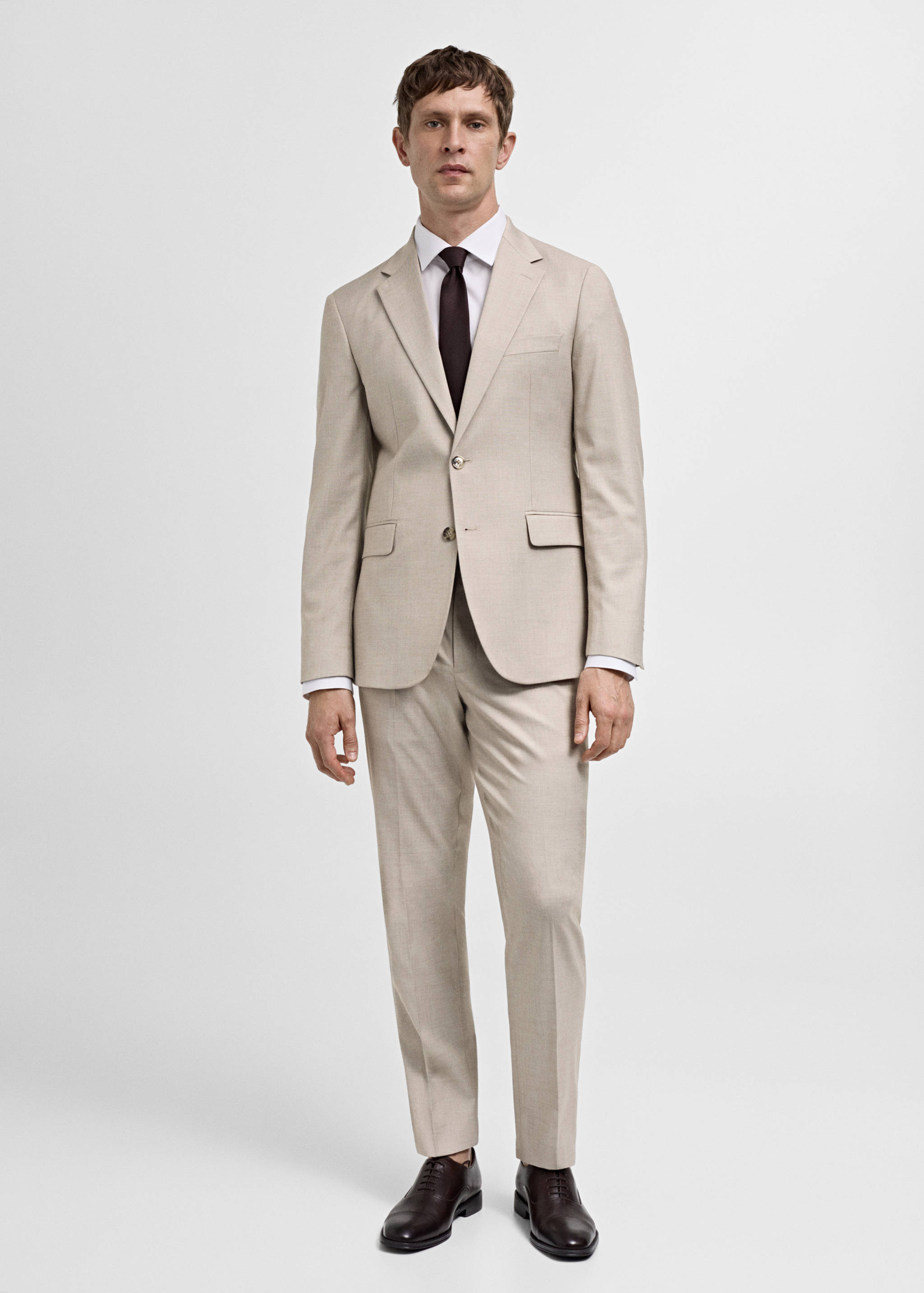 Stretch-fabric slim-fit suit blazer - General plane