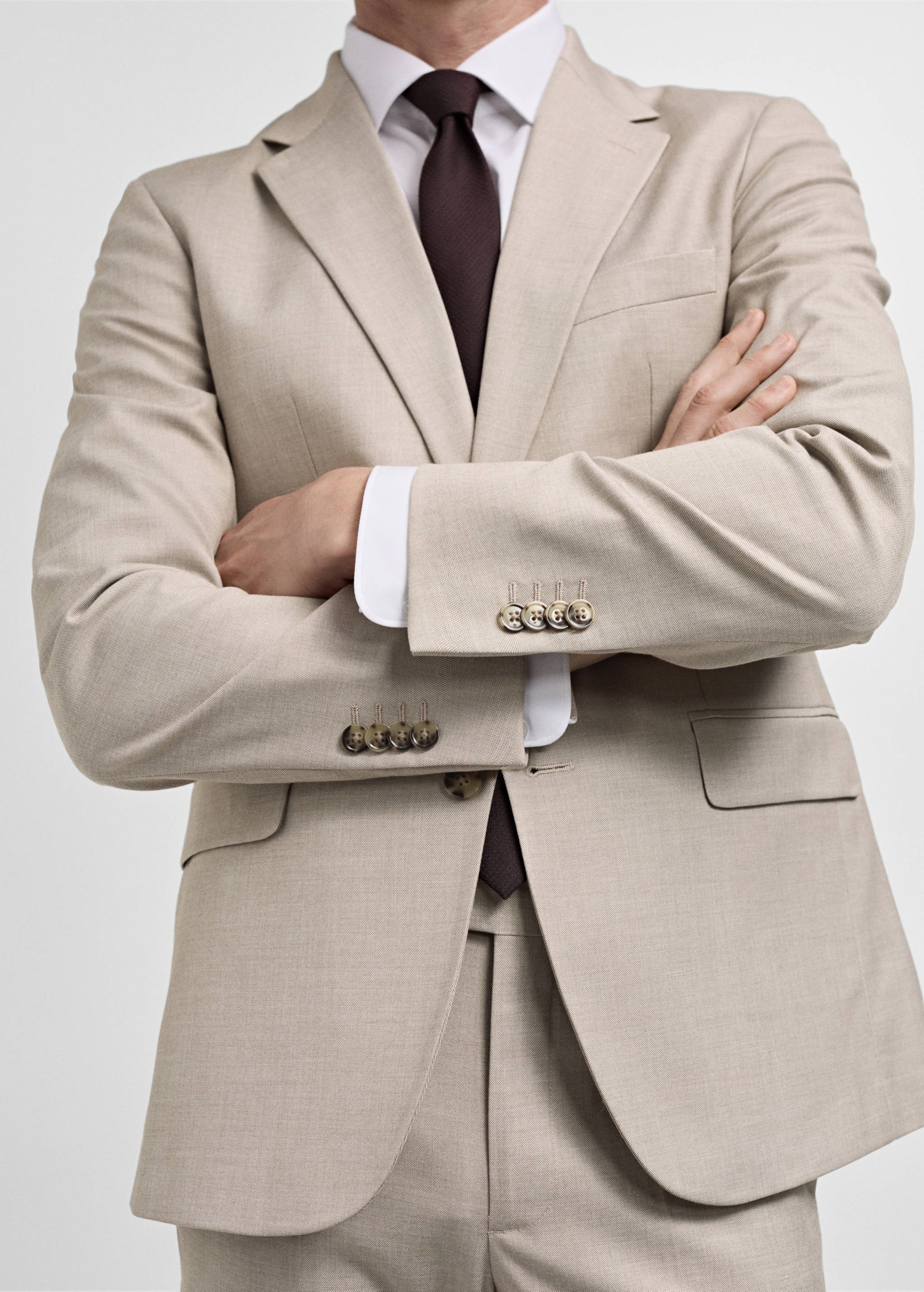 Stretch-fabric slim-fit suit blazer - Details of the article 6