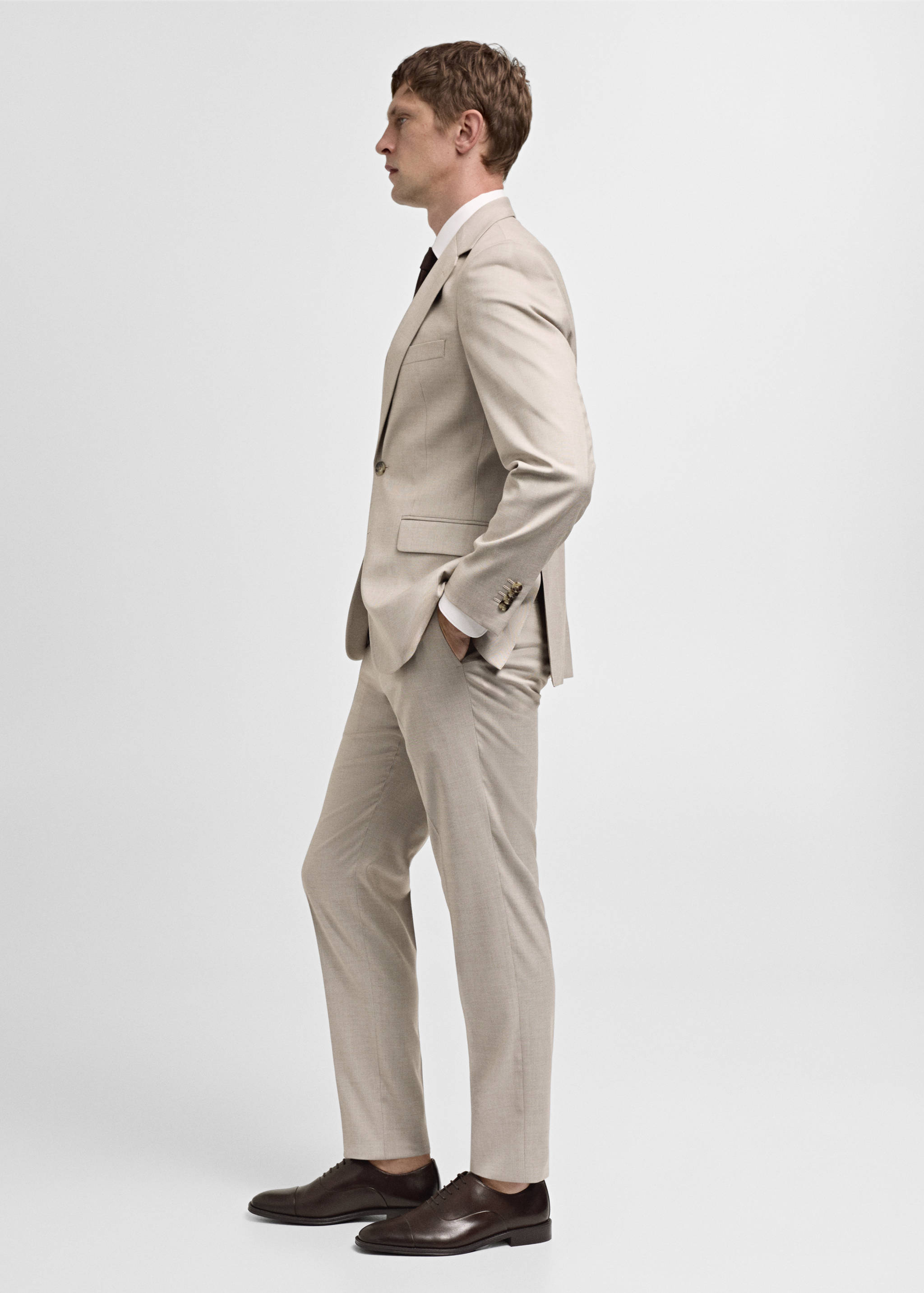 Stretch-fabric slim-fit suit blazer - Details of the article 2