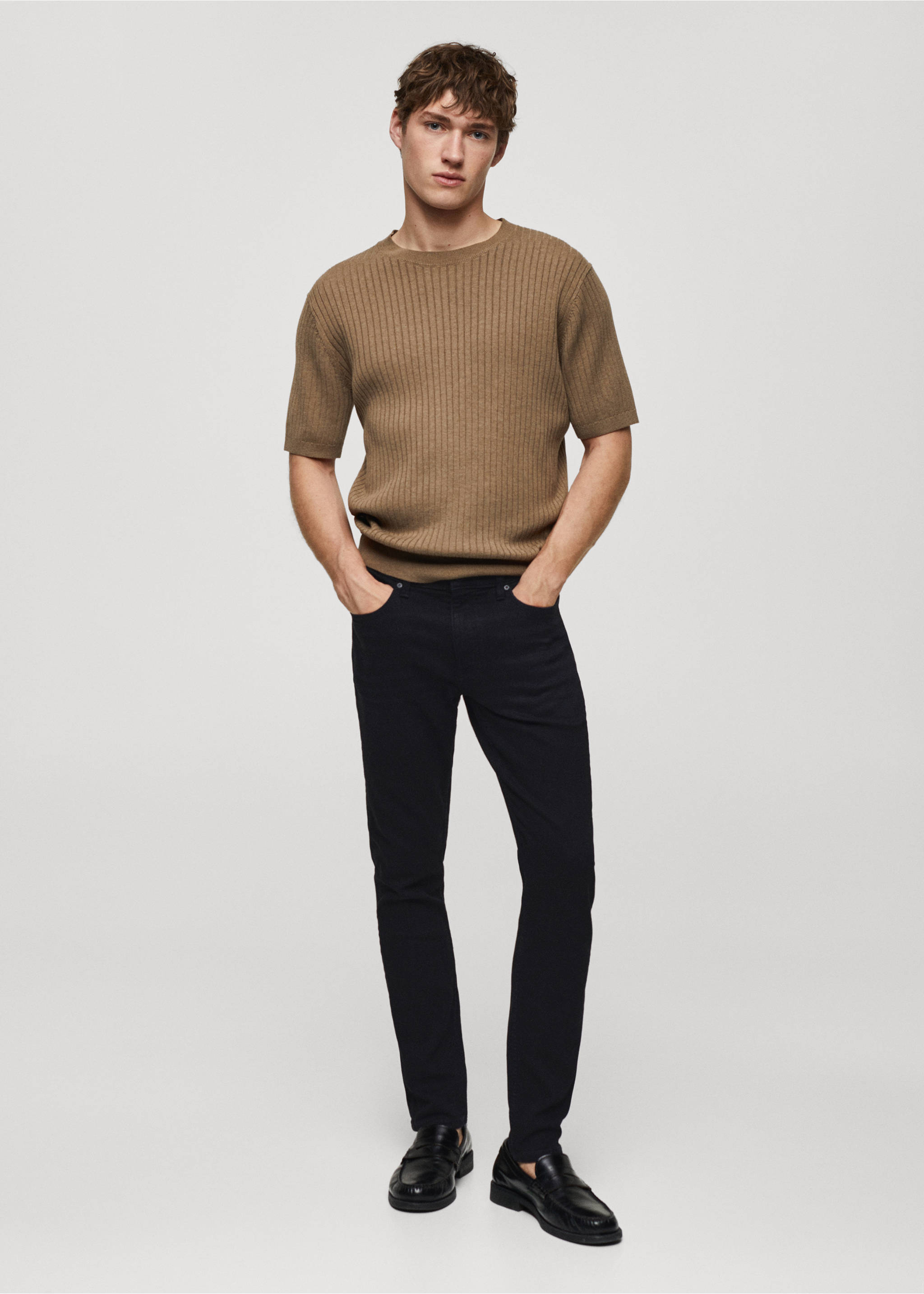 Skinny-fit jeans - General plane, Black denim. Ref: 67005991-00.