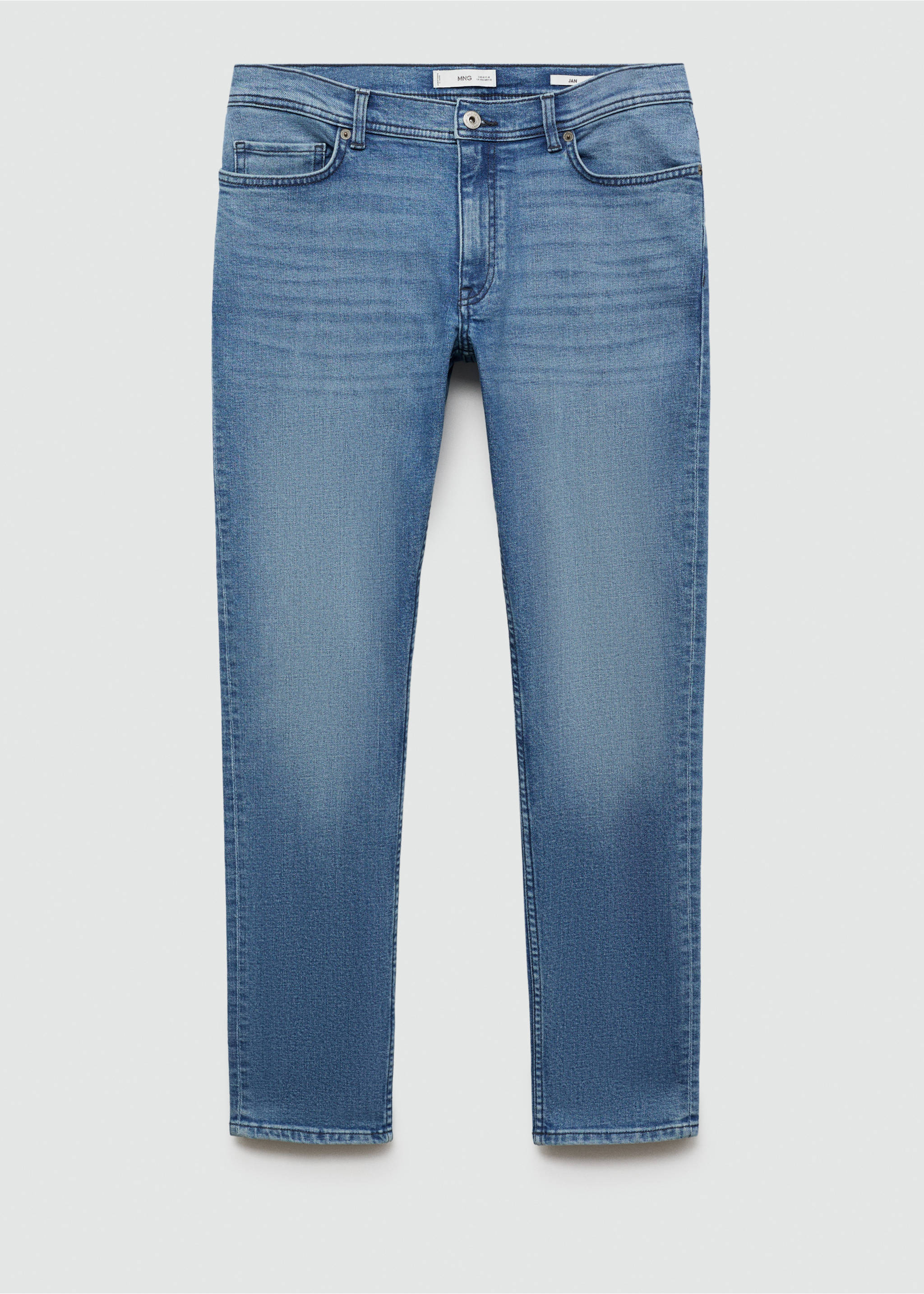 Slim Fit-Jeans mit klarer Waschung - Artikel ohne Model, Mittelblau. Ref: 67005993-00.