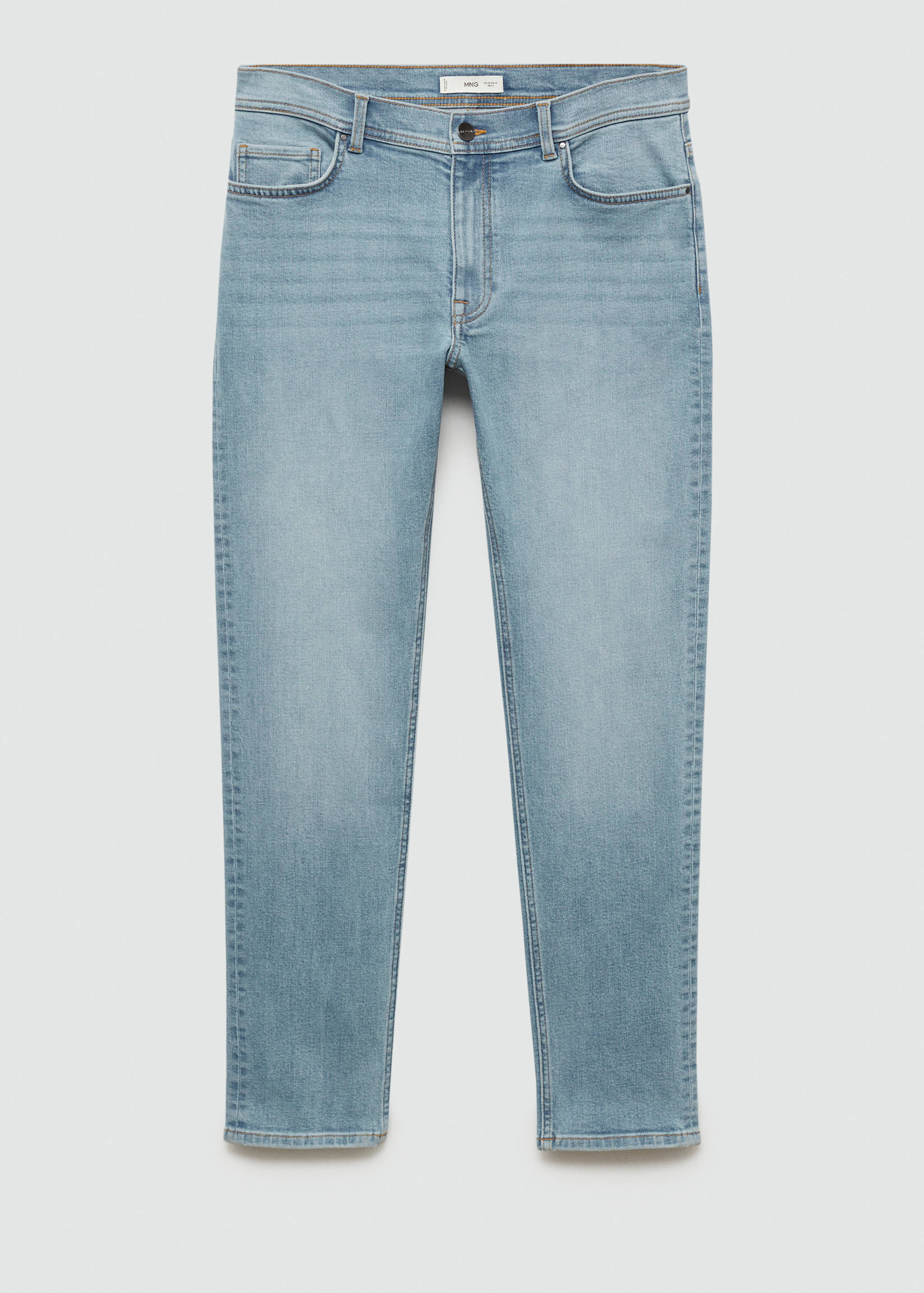 Slim-fit light-wash distressed jeans - Article without model