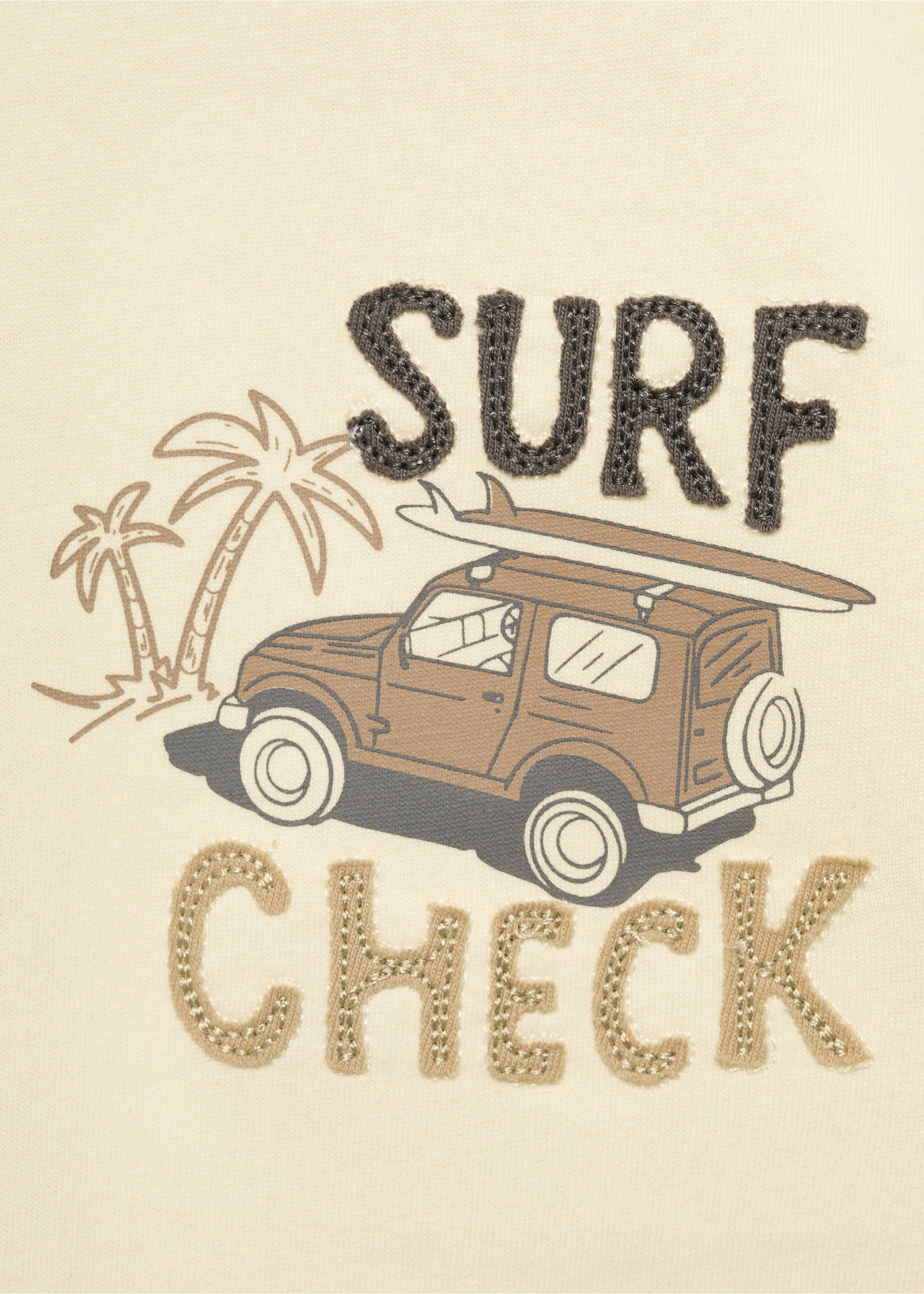 Shirt mit Aufschrift und Textur - Detail des Artikels 8, Pastellgelb. Ref: 67006008-00.