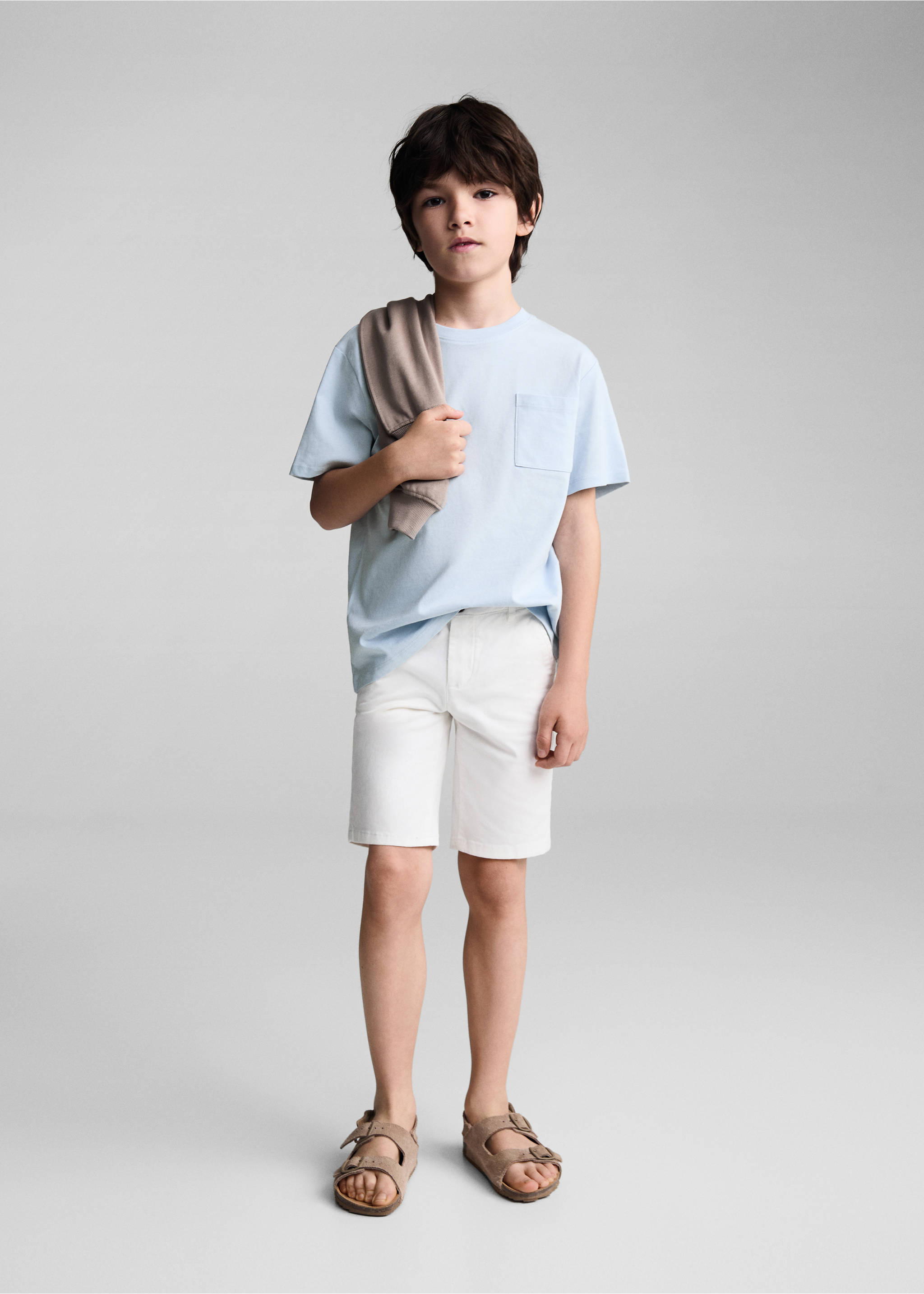 Basic-T-Shirt aus Baumwolle - Allgemeine Ansicht, Himmelblau. Ref: 67006019-00.