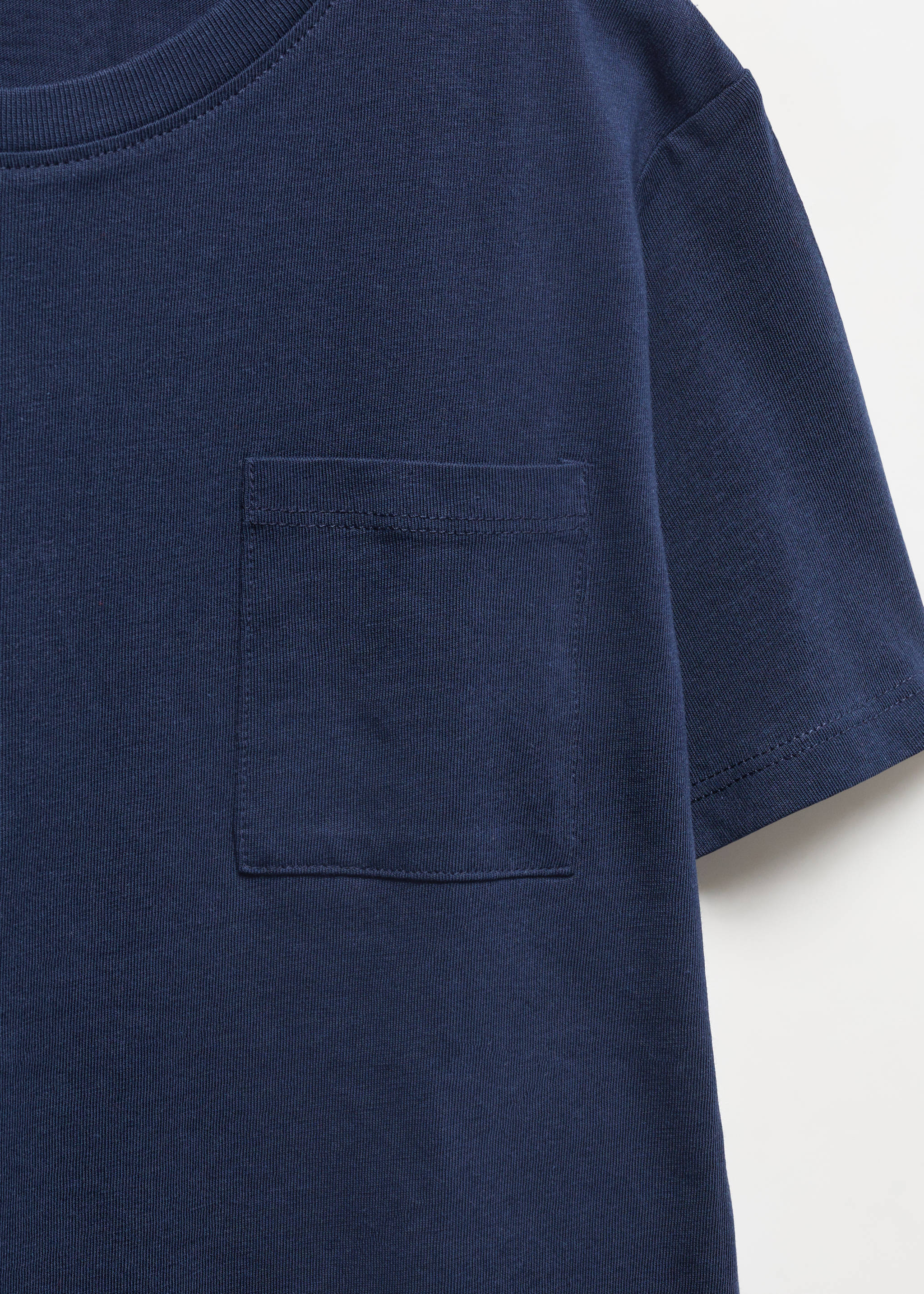 Essential cotton-blend T-shirt - Details of the article 8, Dark Navy. Ref: 67006019-00.