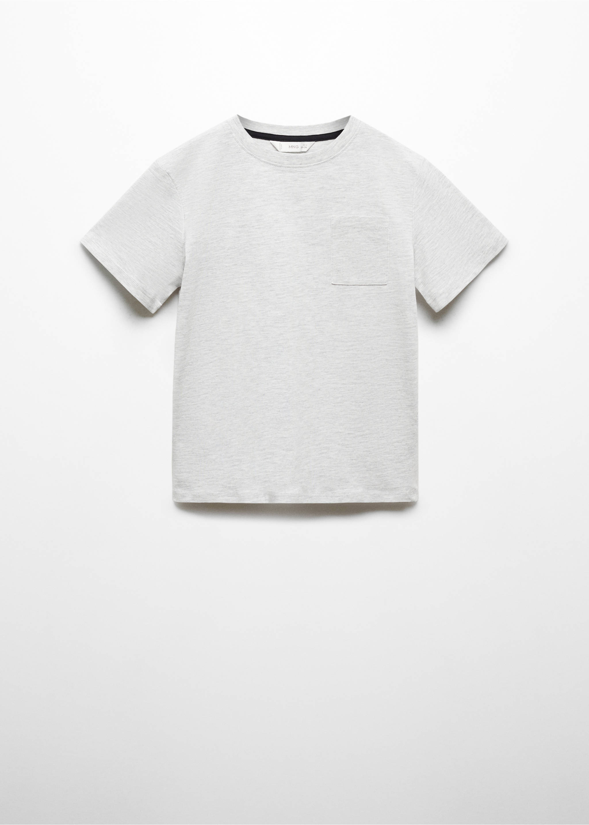 T-shirt basique en coton - Article sans modèle, Gris chiné clair. Ref: 67006019-00.