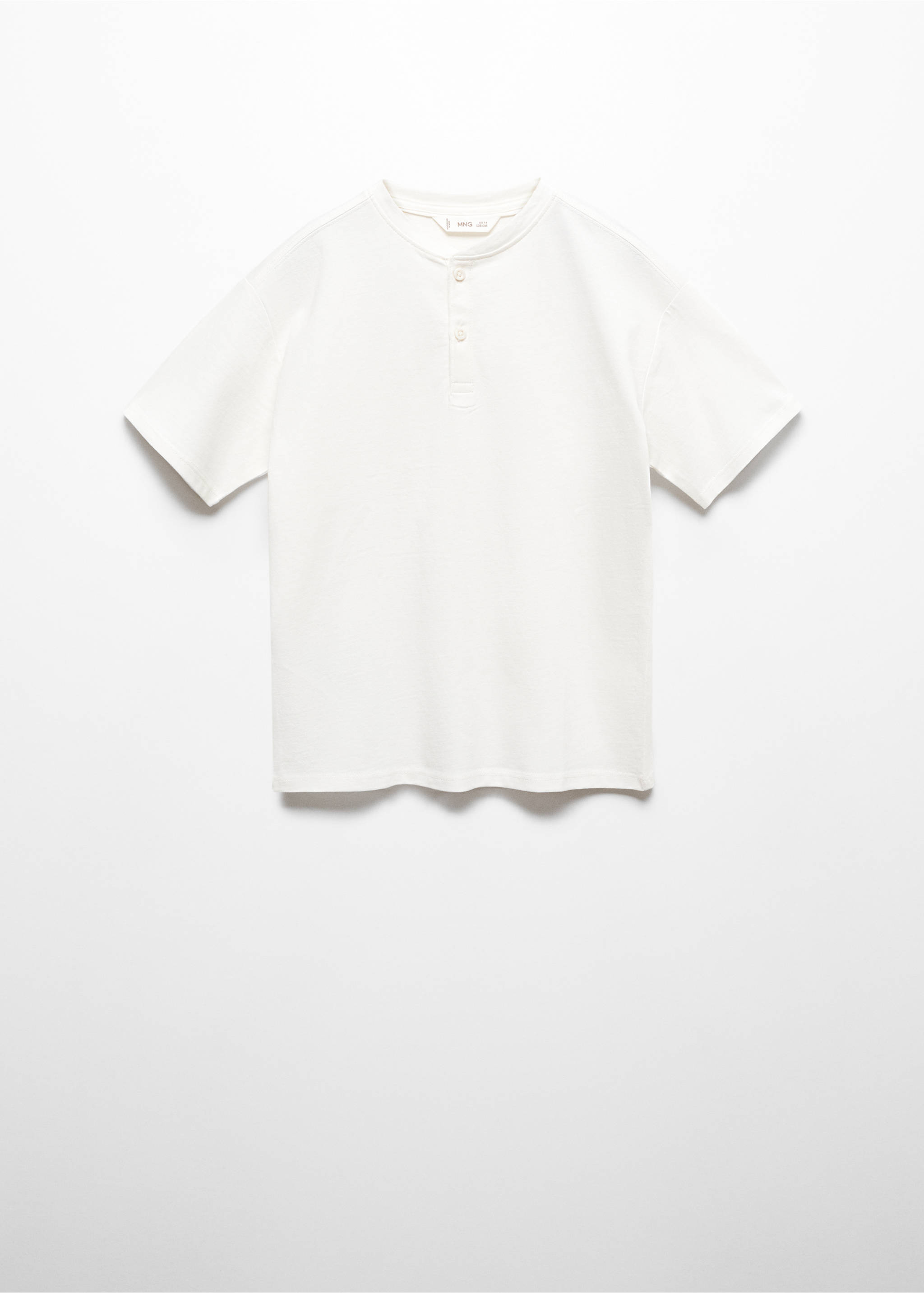 Buttoned cotton T-shirt - Article without model, Off White. Ref: 67006020-00.