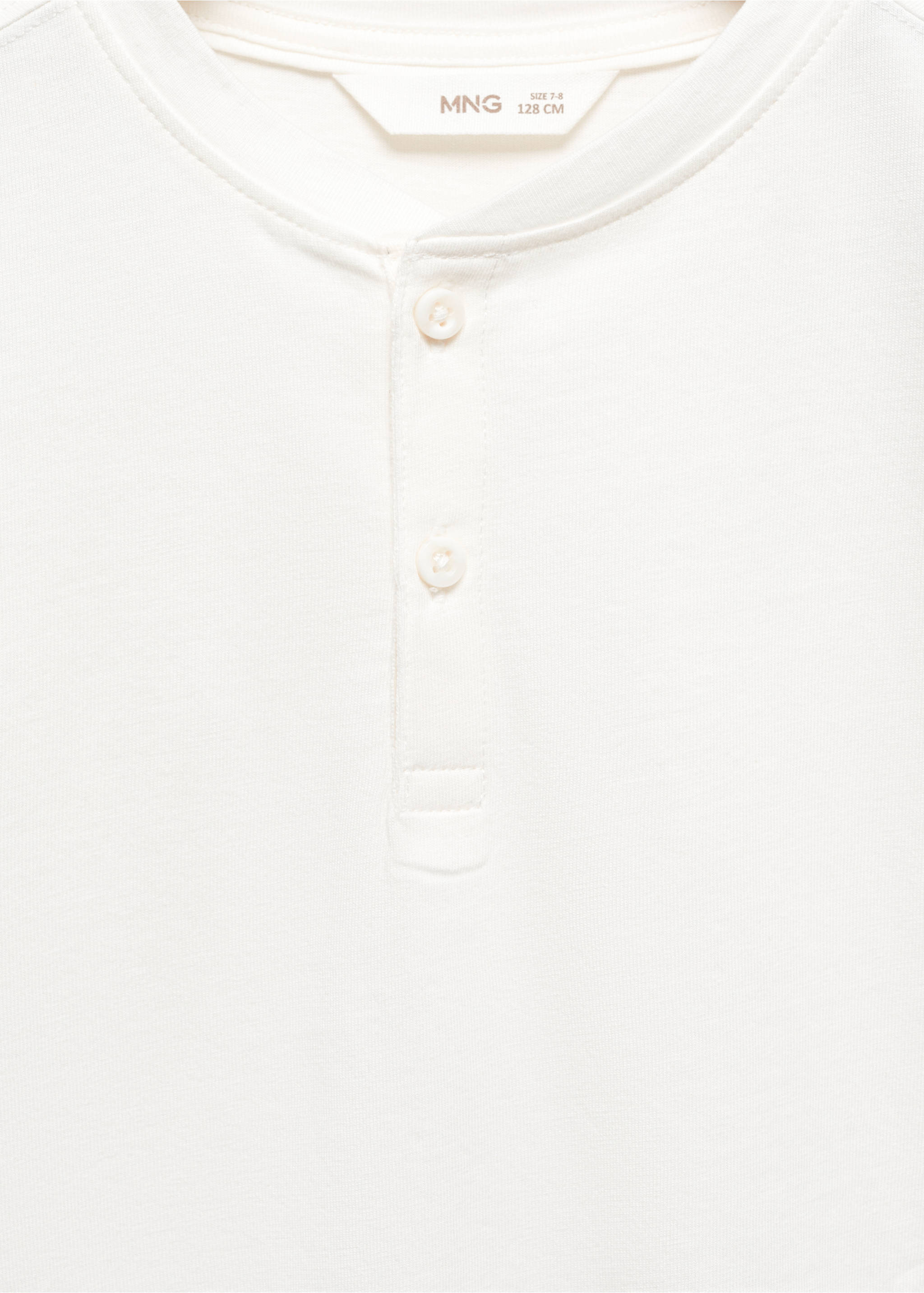 Buttoned cotton T-shirt - Details of the article 8, Off White. Ref: 67006020-00.