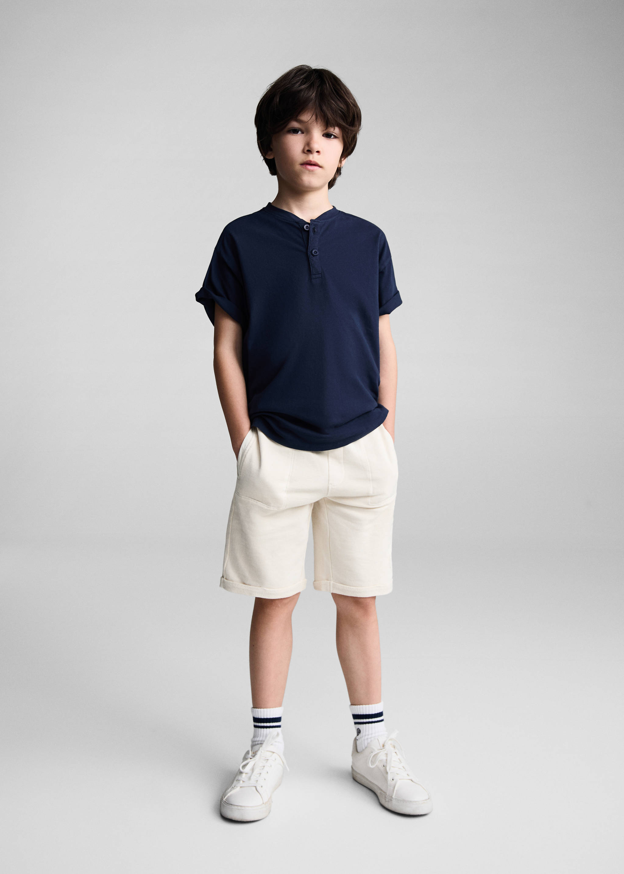 Gombos pamut póló - Általános sík