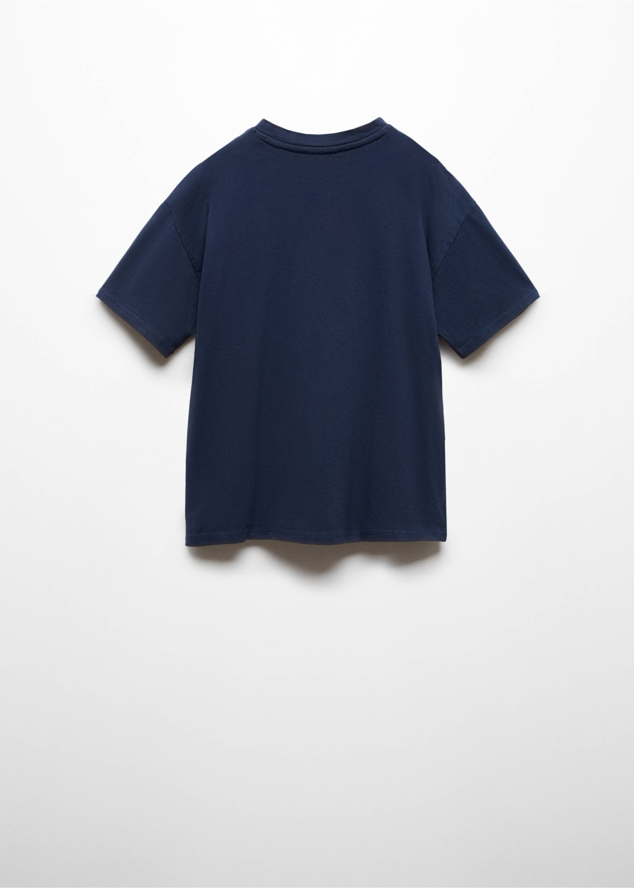 Buttoned cotton T-shirt - Reverse of the article, Dark Navy. Ref: 67006020-00.