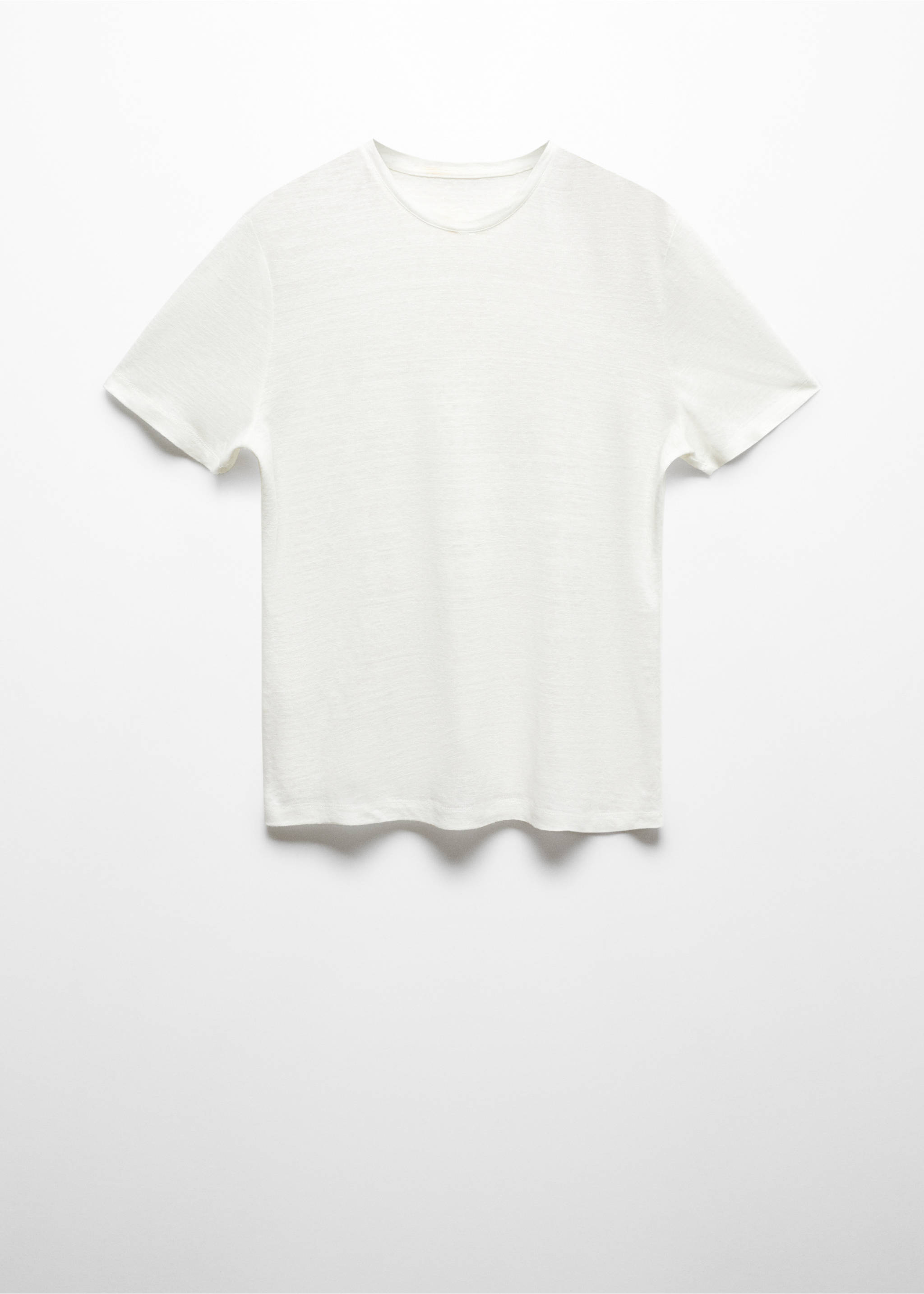 Linen-blend T-shirt - Article without model, Off White. Ref: 67006024-00.