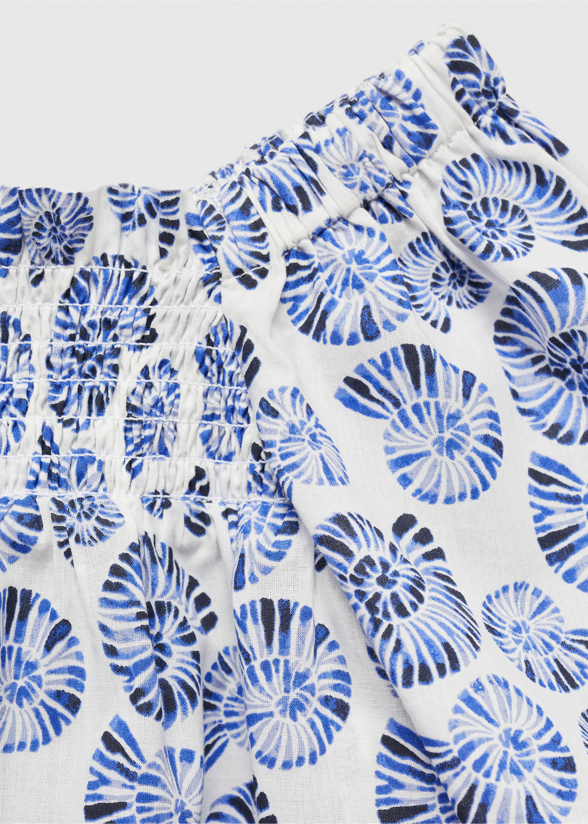 Blůza s potiskem a nabíráním - Detail zboží 8, Modrá. Ref: 67006032-00.