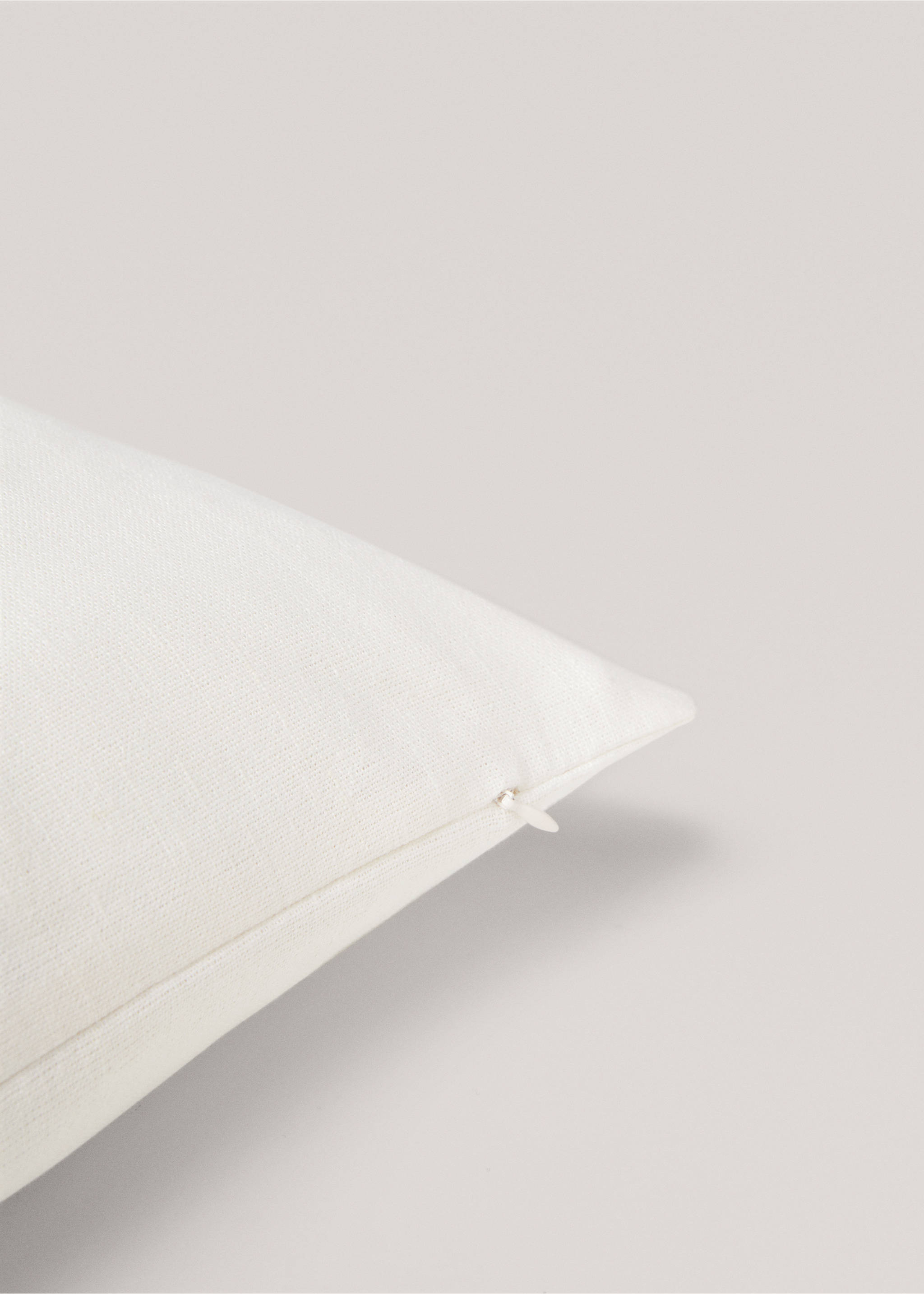 Housse de coussin lin coton rayure imprimée 40x60 cm - Détail de l'article 3, Blanc cassé. Ref: 67006036-00.