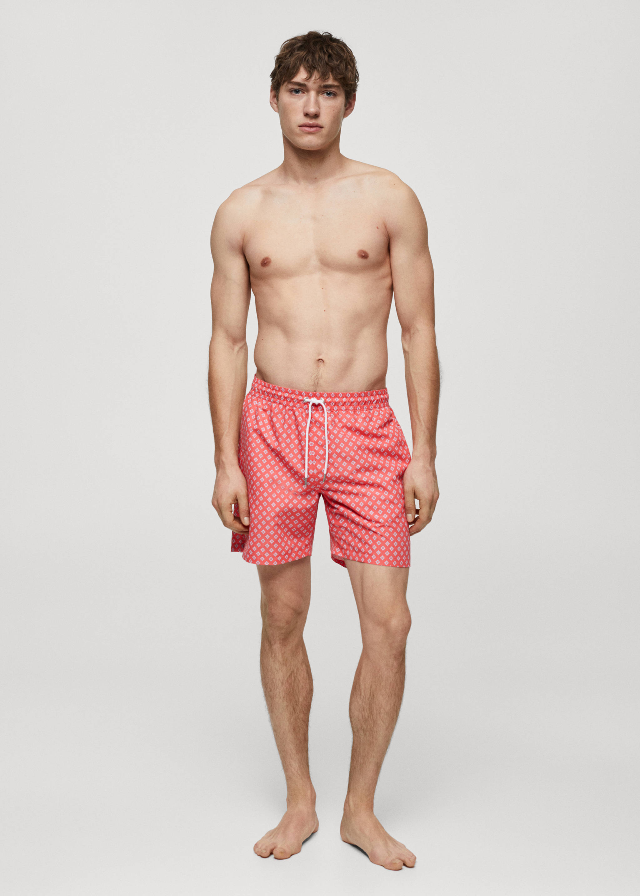 Printed swimsuit with drawstring - Details of the article 4