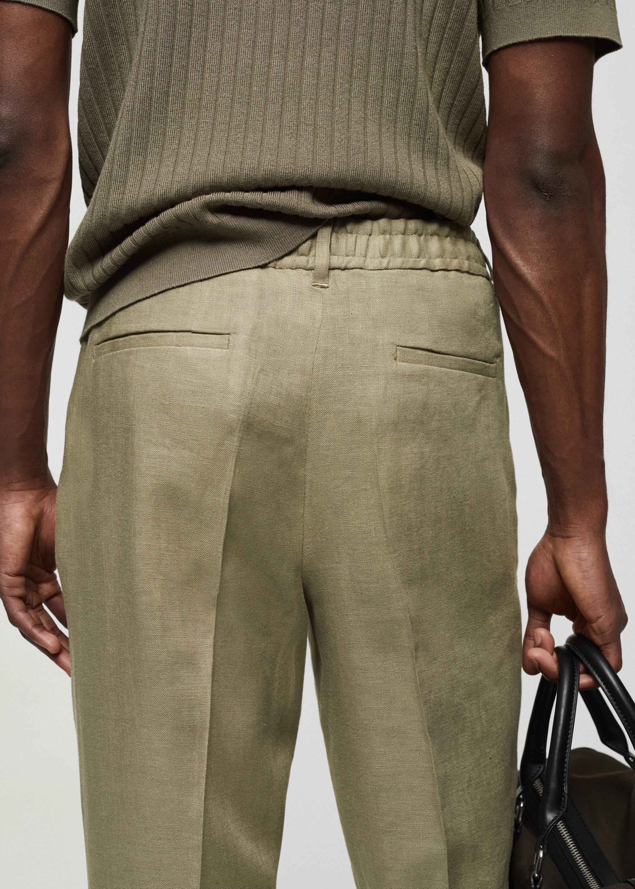 100% linen regular-fit trousers - Details of the article 4