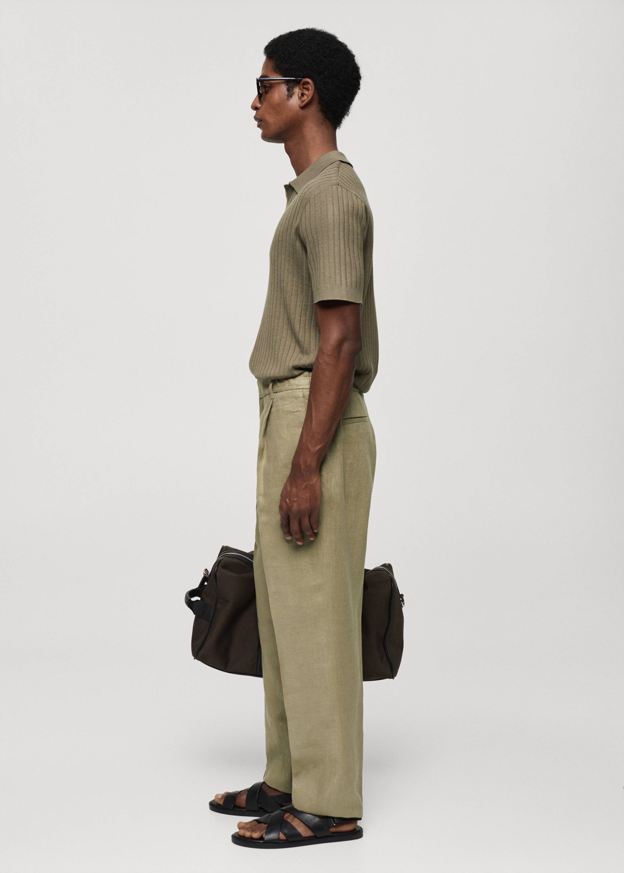 100% linen regular-fit trousers - Details of the article 2