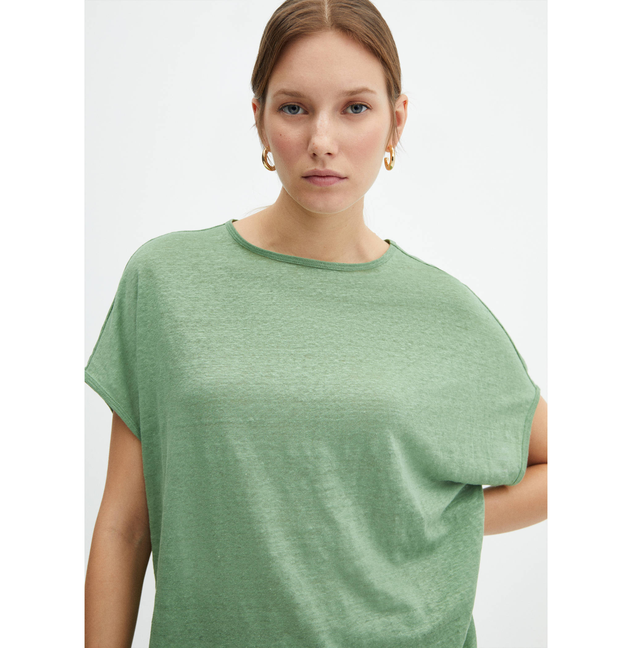 100% linen T-shirt - Details of the article 3