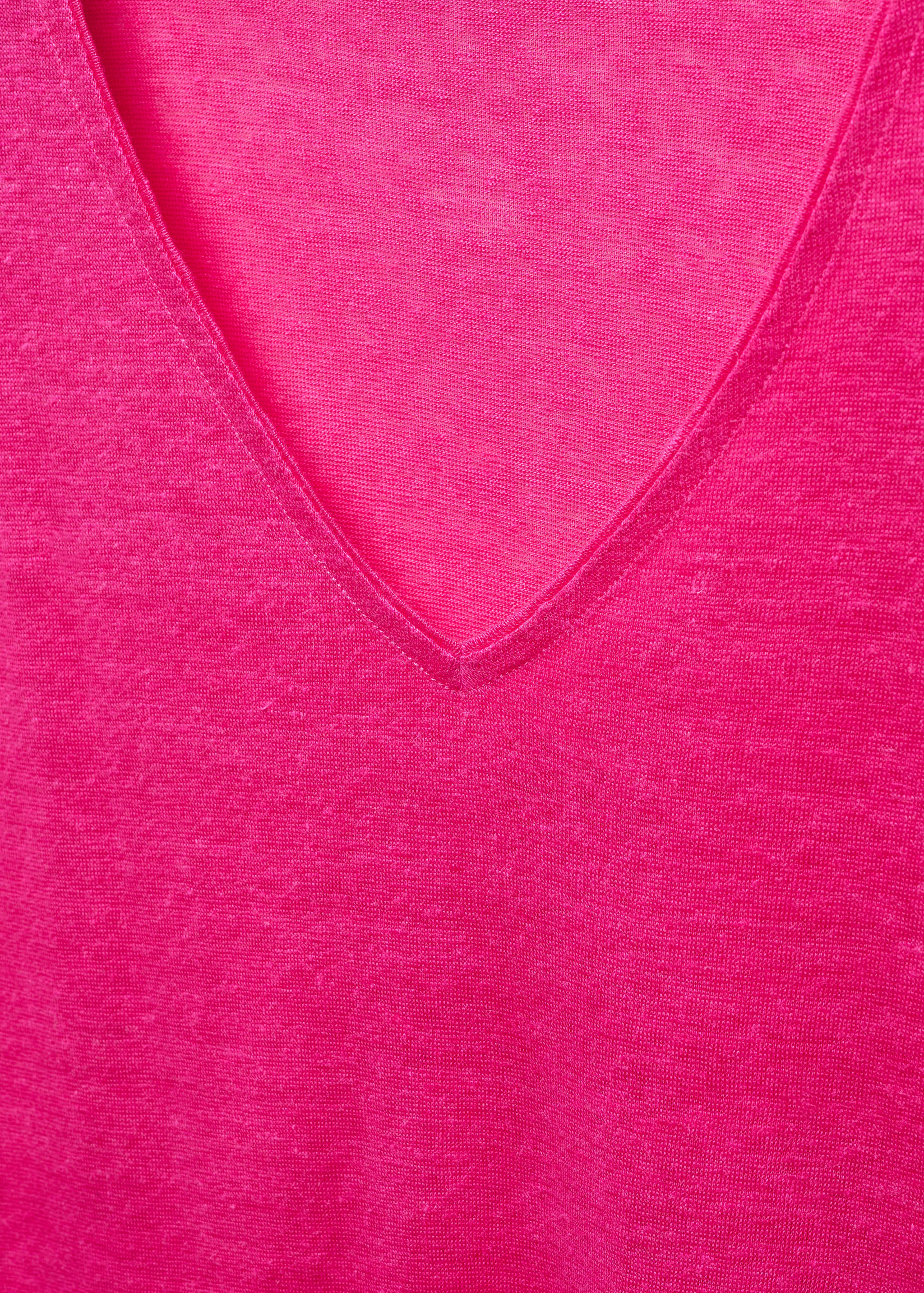 Leinen-T-Shirt mit V-Ausschnitt - Detail des Artikels 8