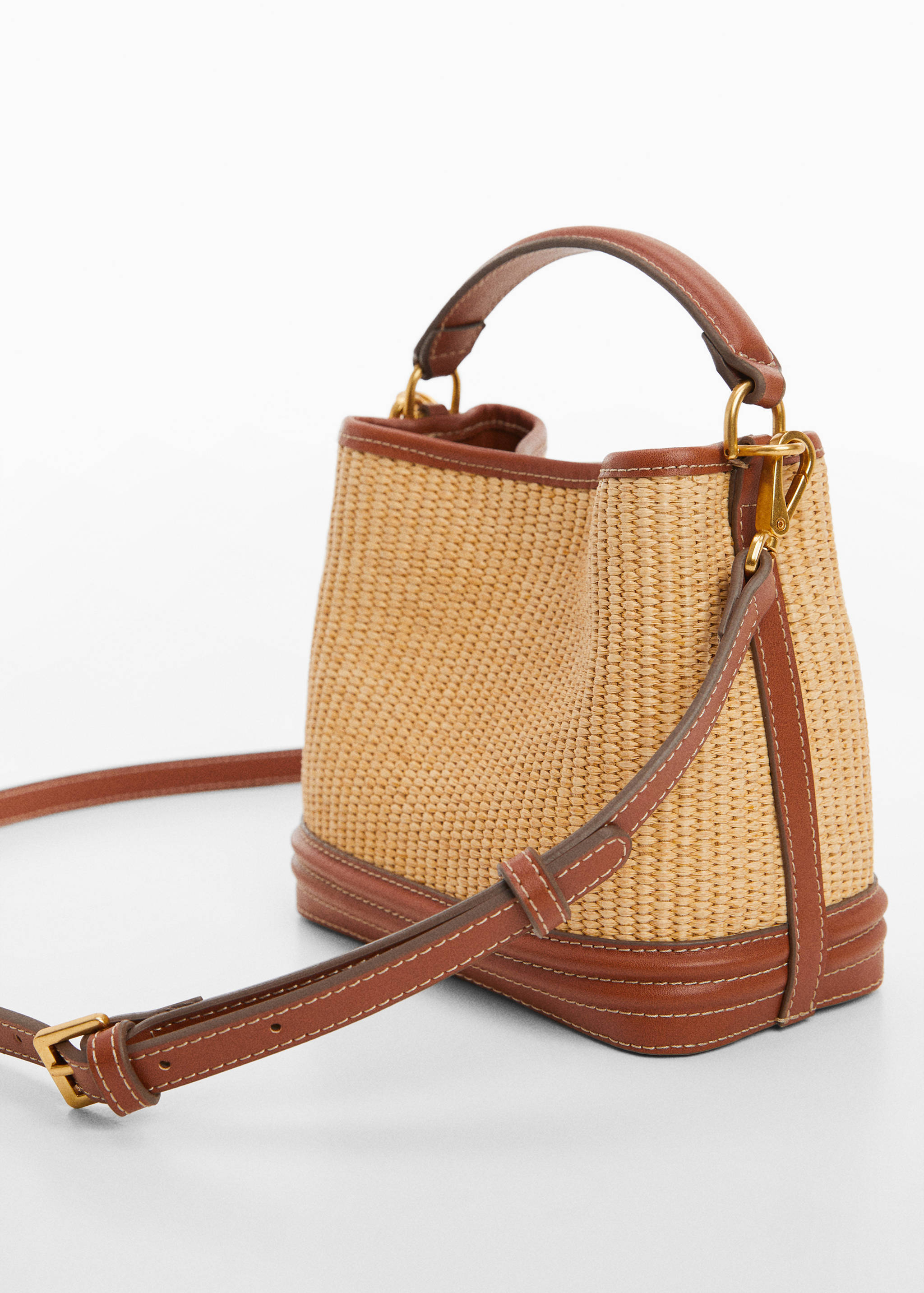 Raffia-effect bucket bag - Details of the article 2
