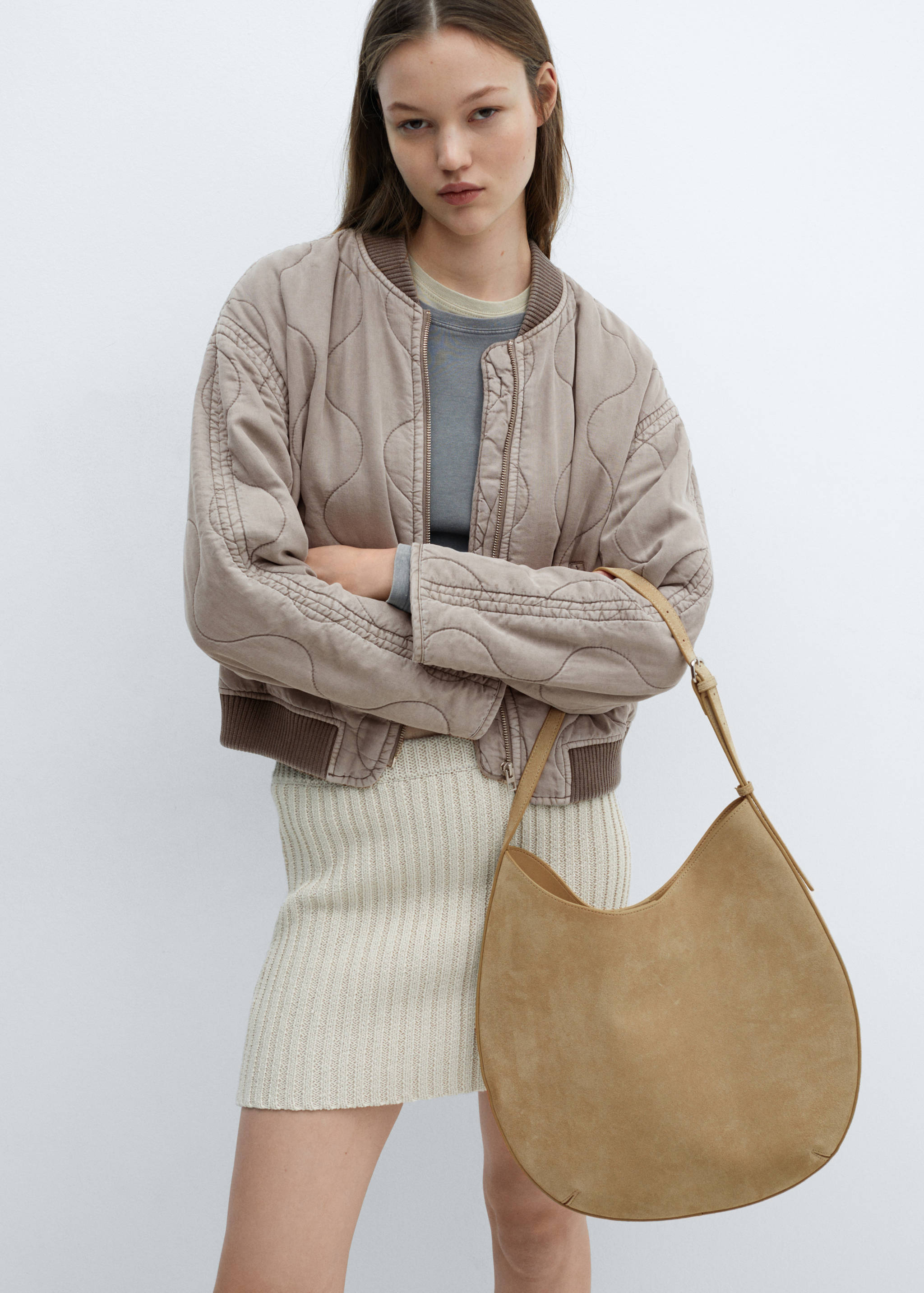 Leather shoulder bag - General plane