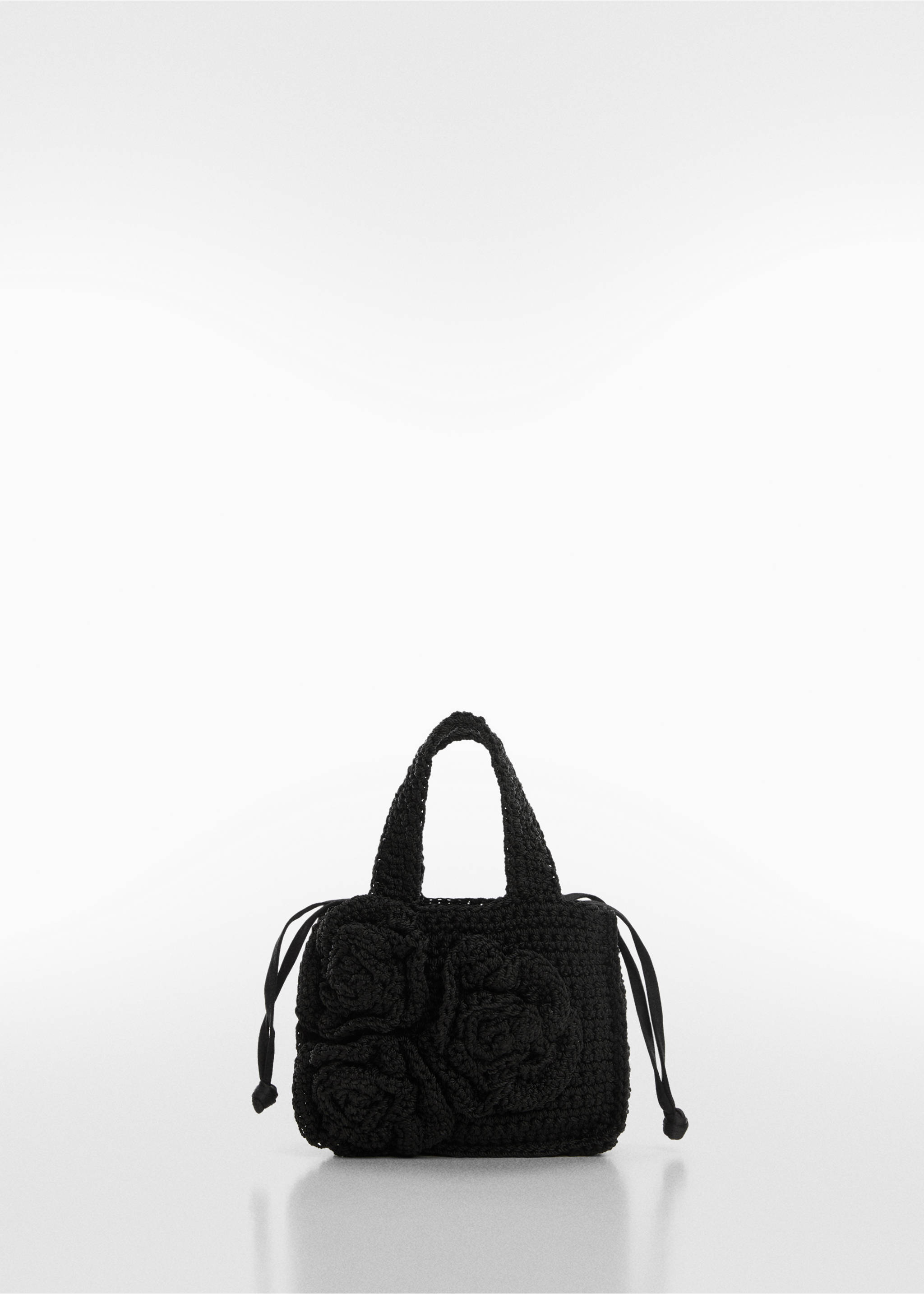 Flowers crochet mini bag - Article without model, Black. Ref: 67006330-00.
