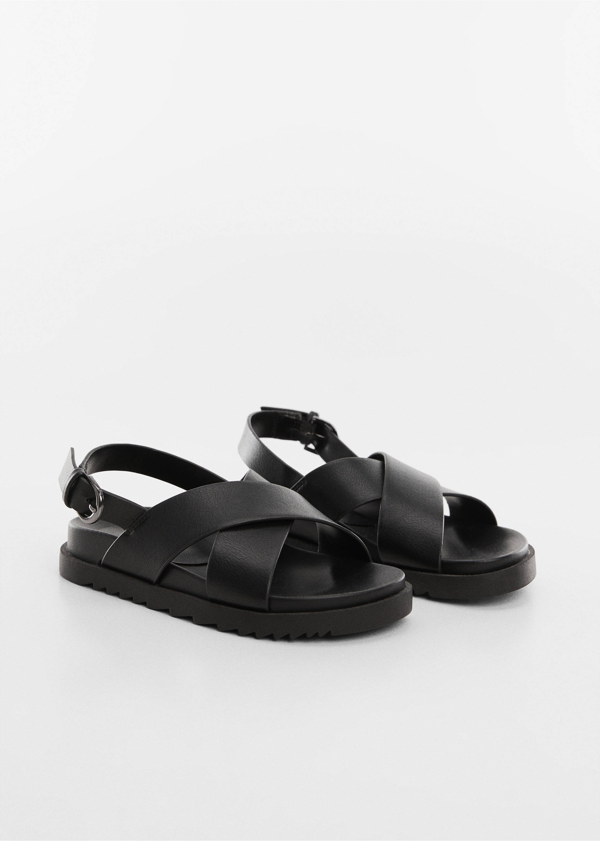Buckle strap sandals - Medium plane, Black. Ref: 67006331-00.