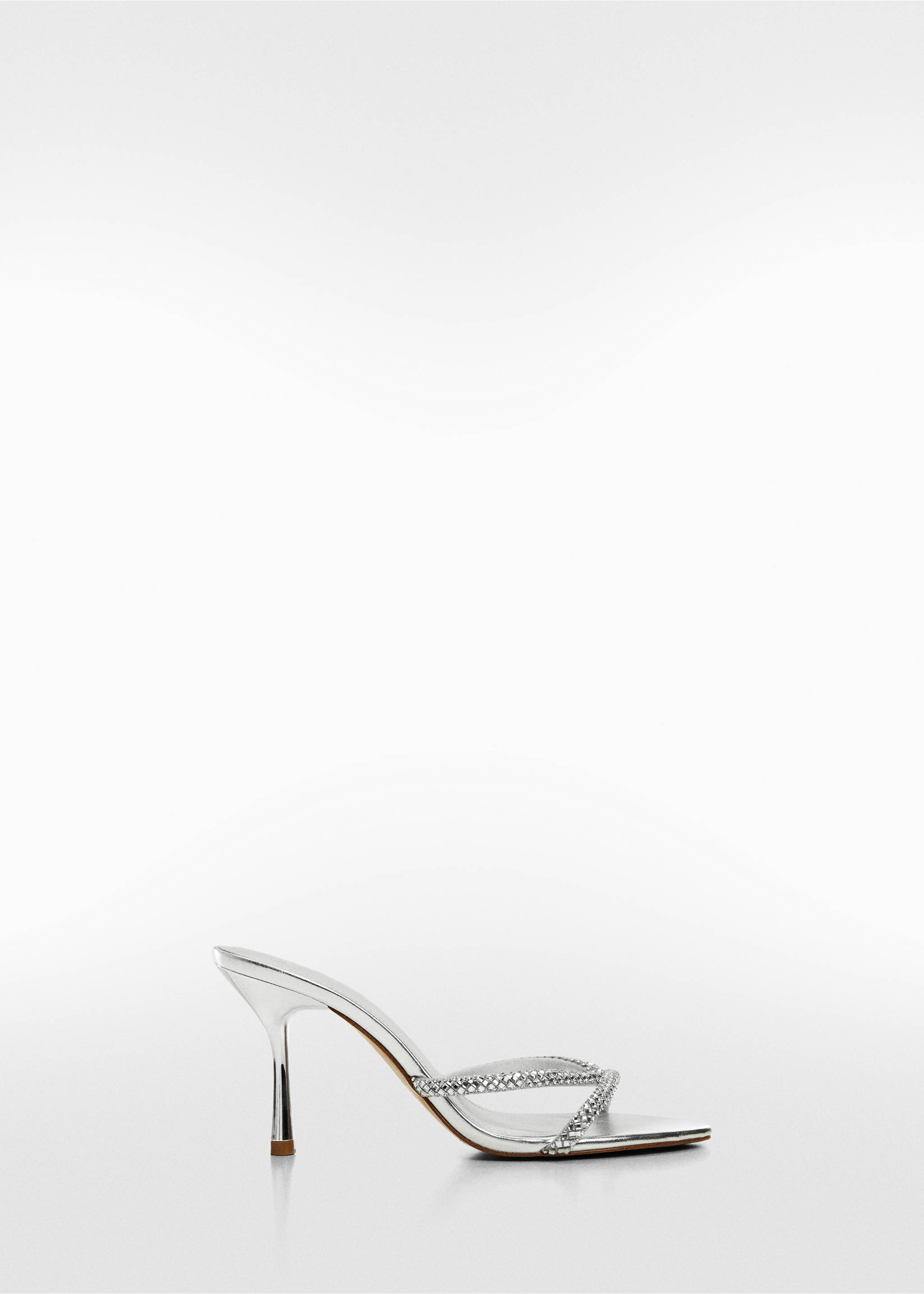 Strap rhinestone sandals - Article without model, Silver. Ref: 67006339-00.