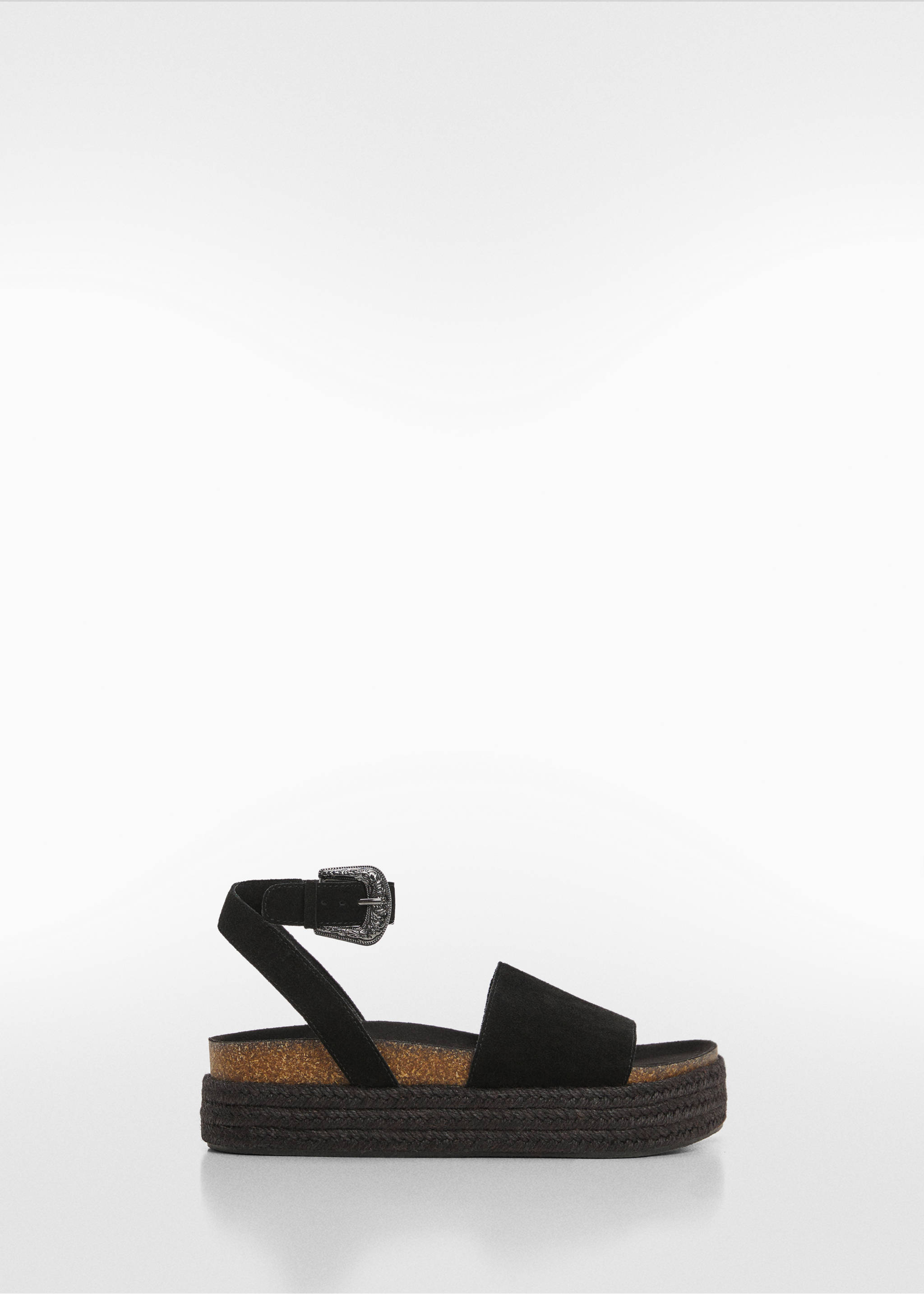 Platform leather sandals - Article without model, Black. Ref: 67006341-00.