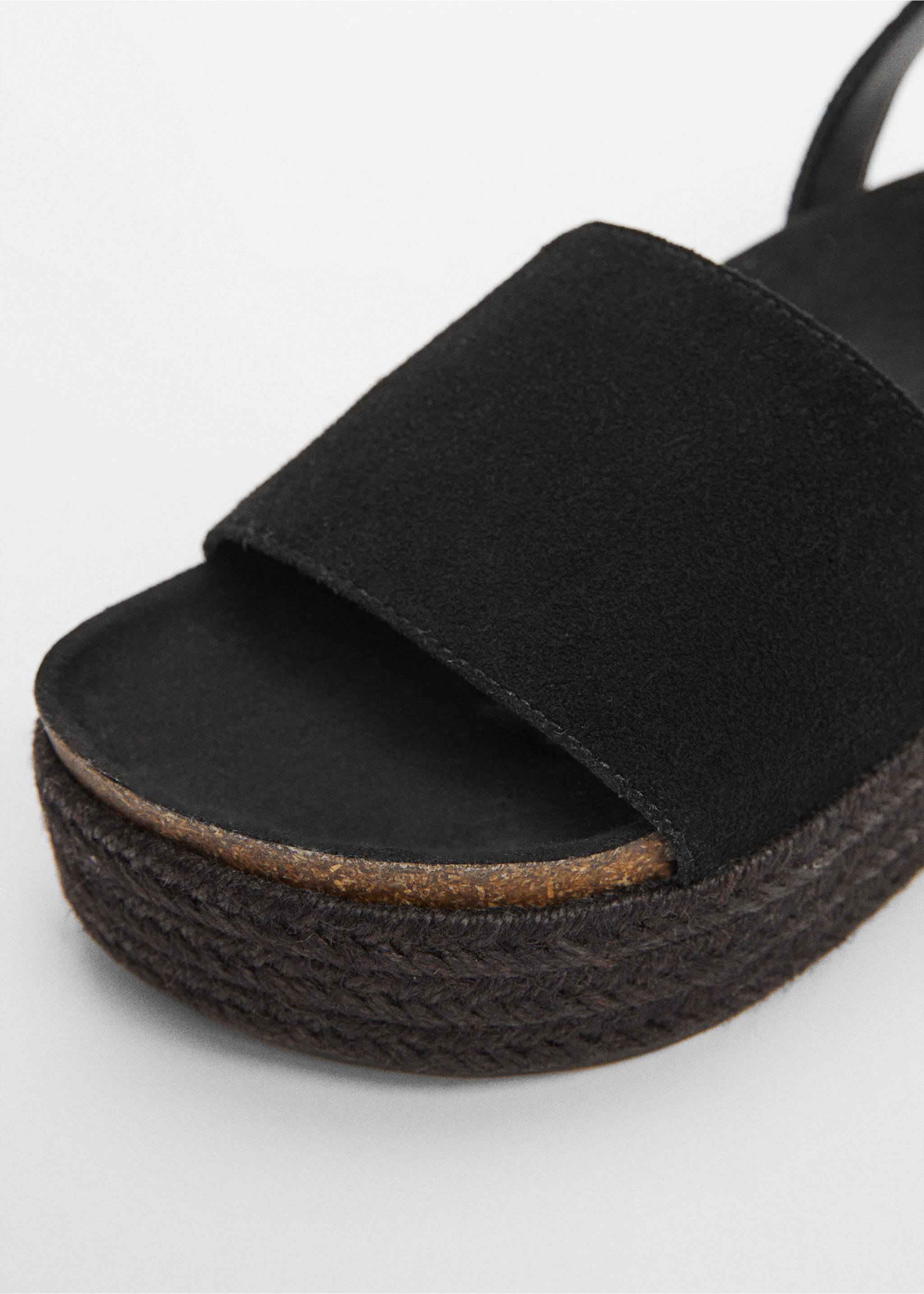 Platform leather sandals - Details of the article 3, Black. Ref: 67006341-00.