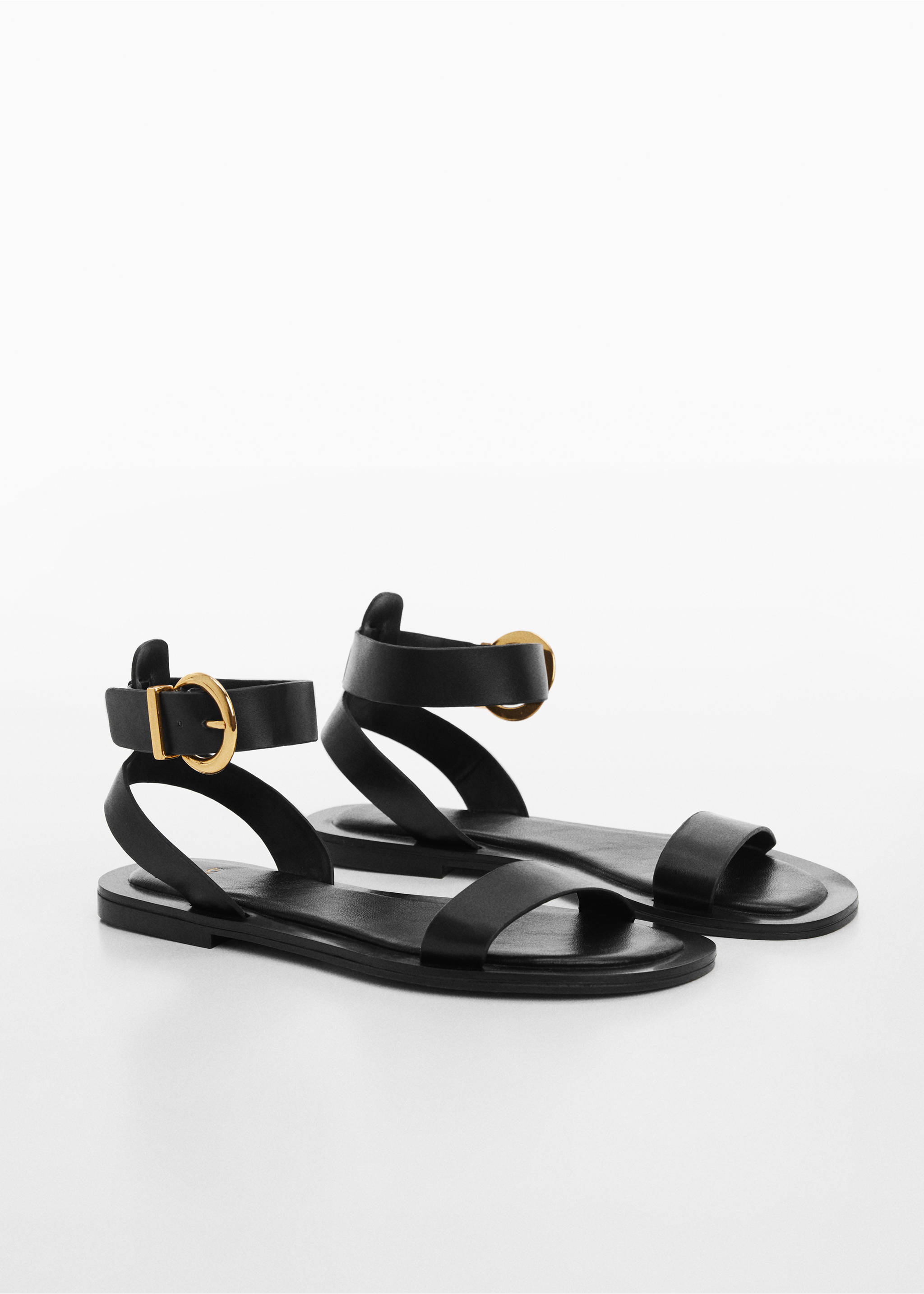 Buckle strap sandals - Medium plane, Black. Ref: 67006342-00.