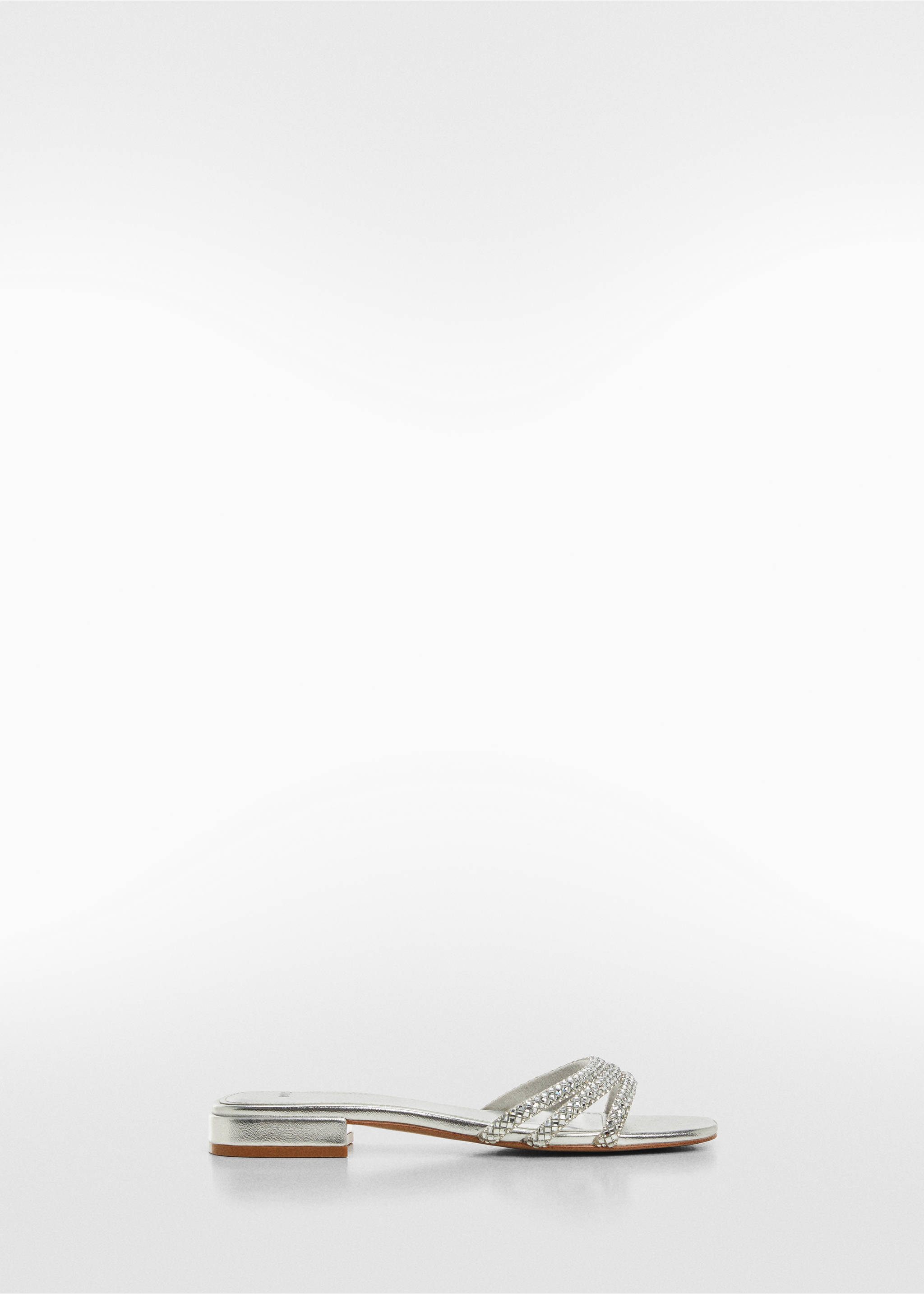 Sandals with glitter straps - Article without model, Silver. Ref: 67006345-00.