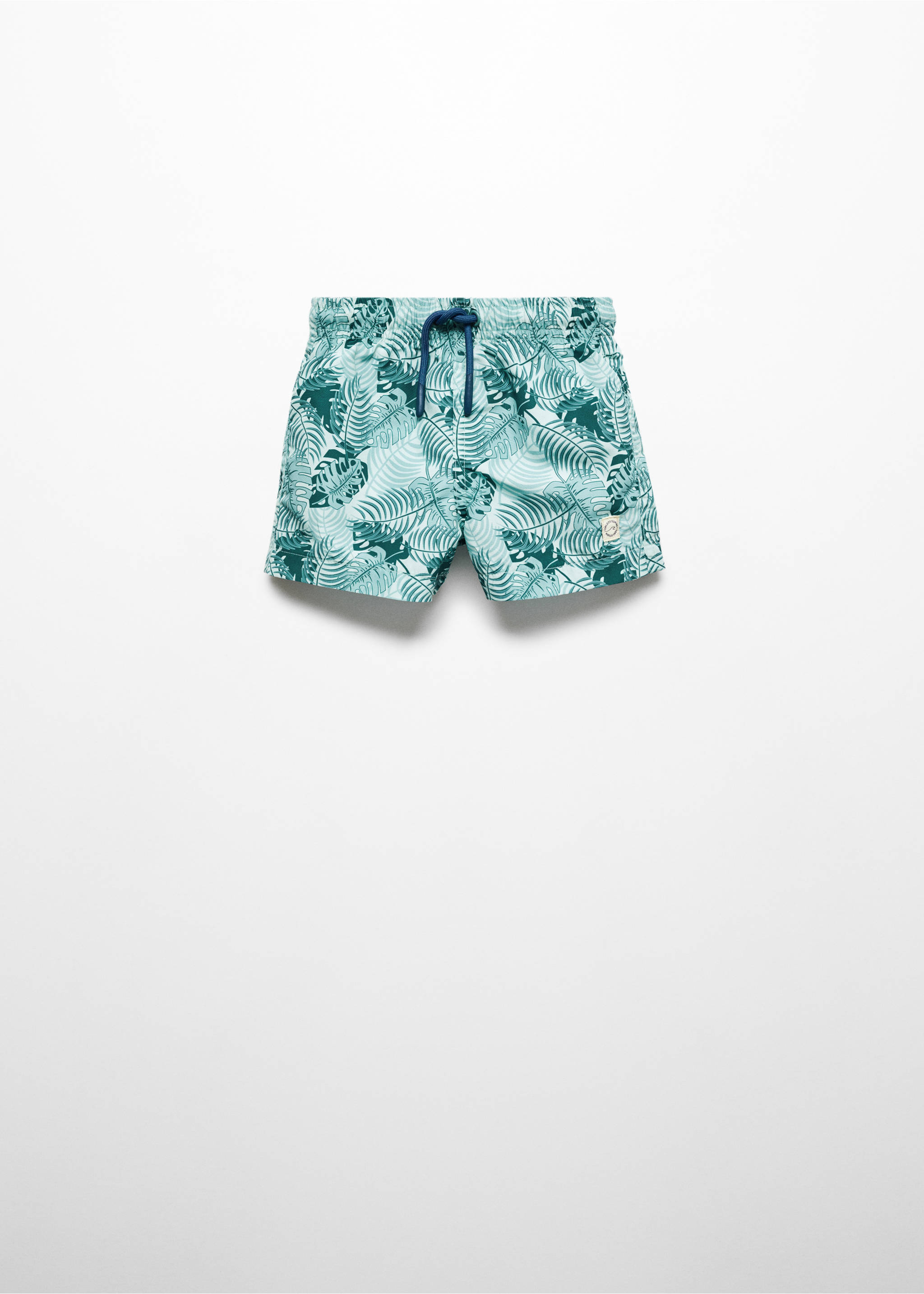Leaf-print swimsuit - Article without model, Aqua Green. Ref: 67006352-00.