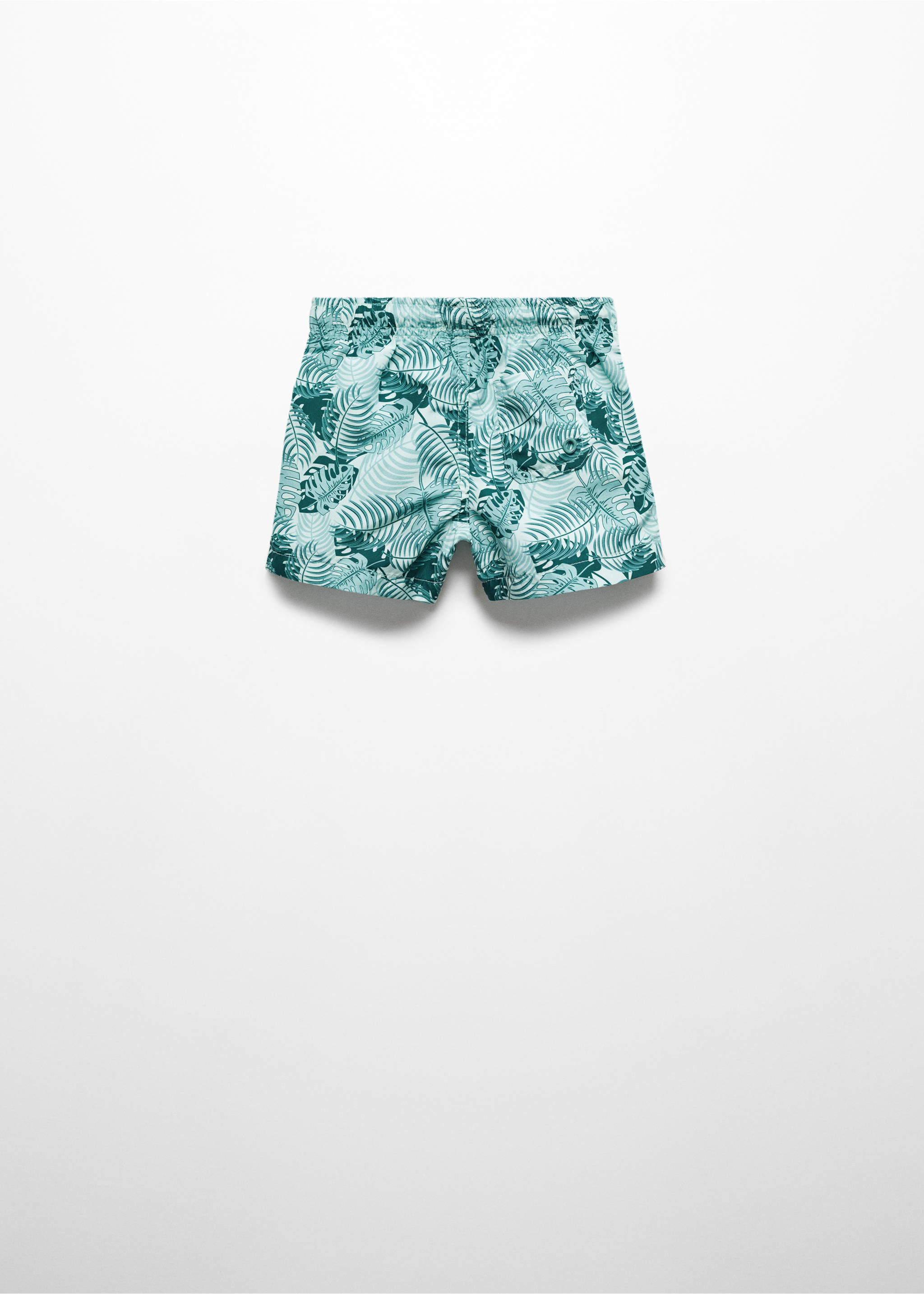Leaf-print swimsuit - Reverse of the article, Aqua Green. Ref: 67006352-00.